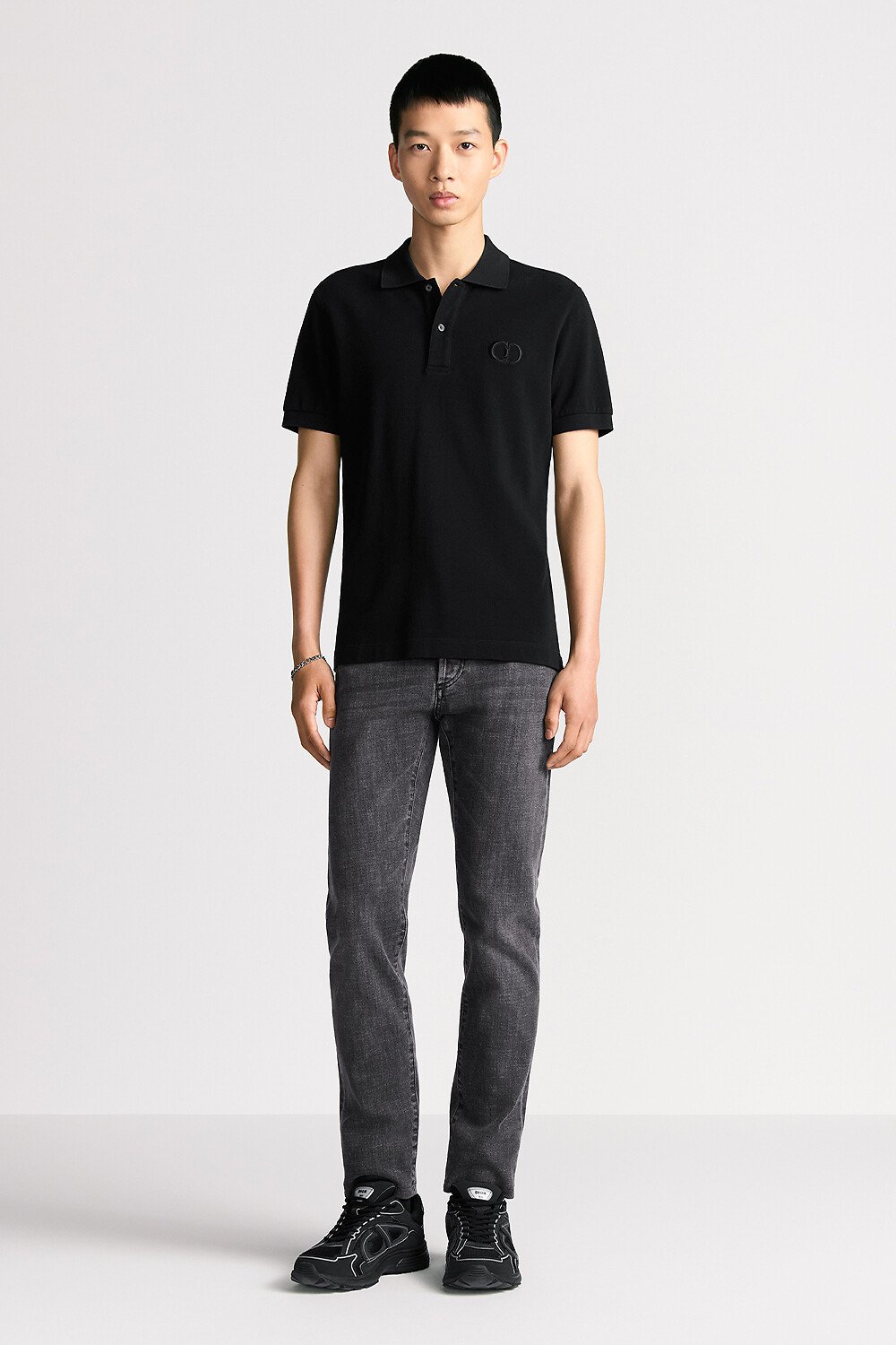 Lange Slim Fit Jeans Baumwolldenim in Grau 