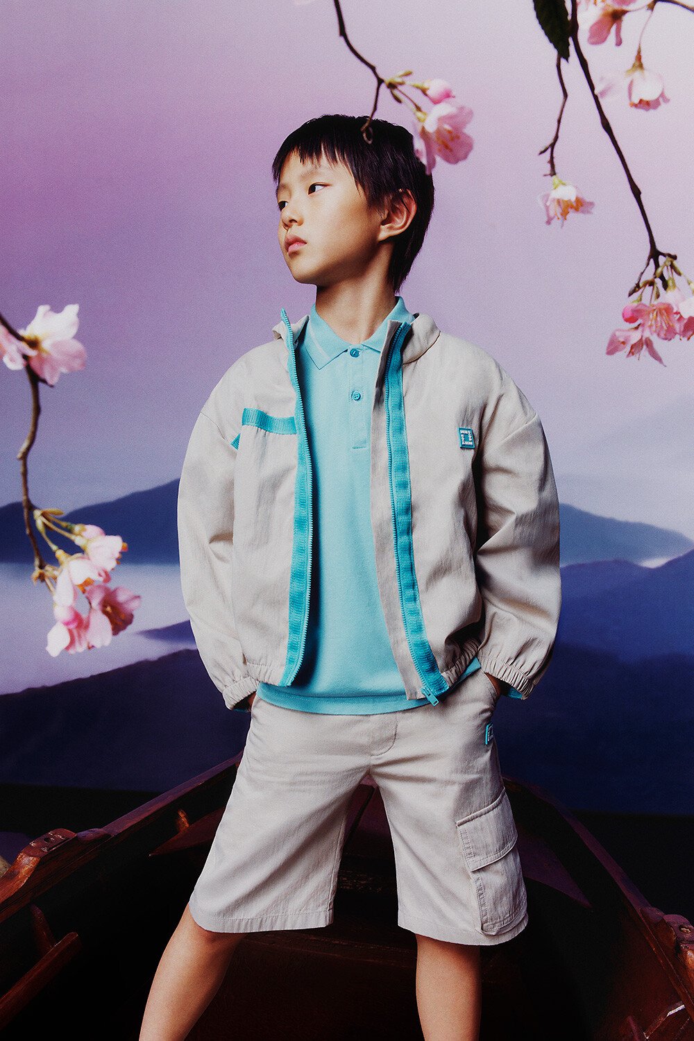 キッズ フード付きジャケット コットン 