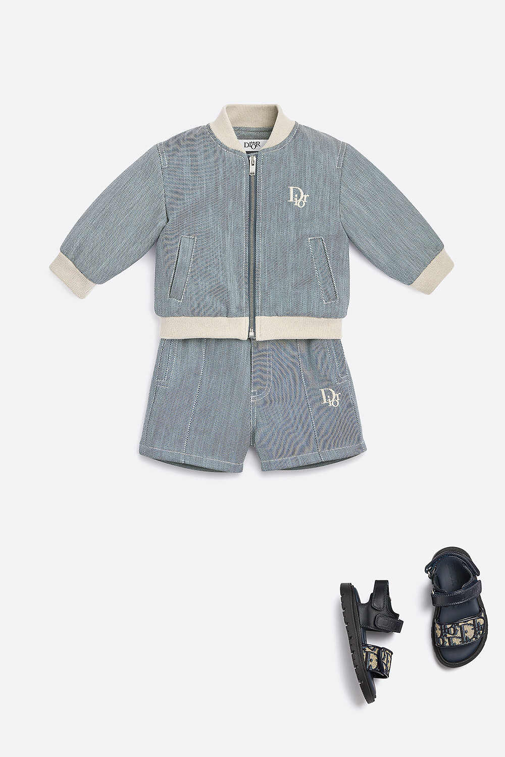 Baby Bomber Jacket Blue Cotton Twill 