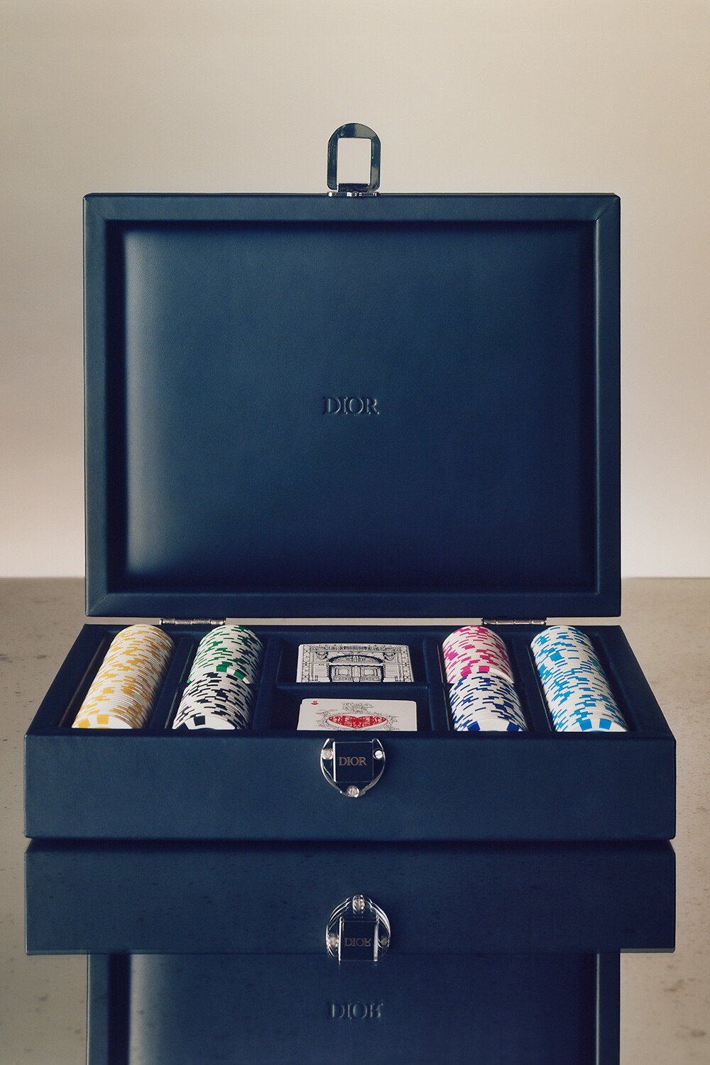 Poker Set Beige and Navy Blue Dior Oblique 