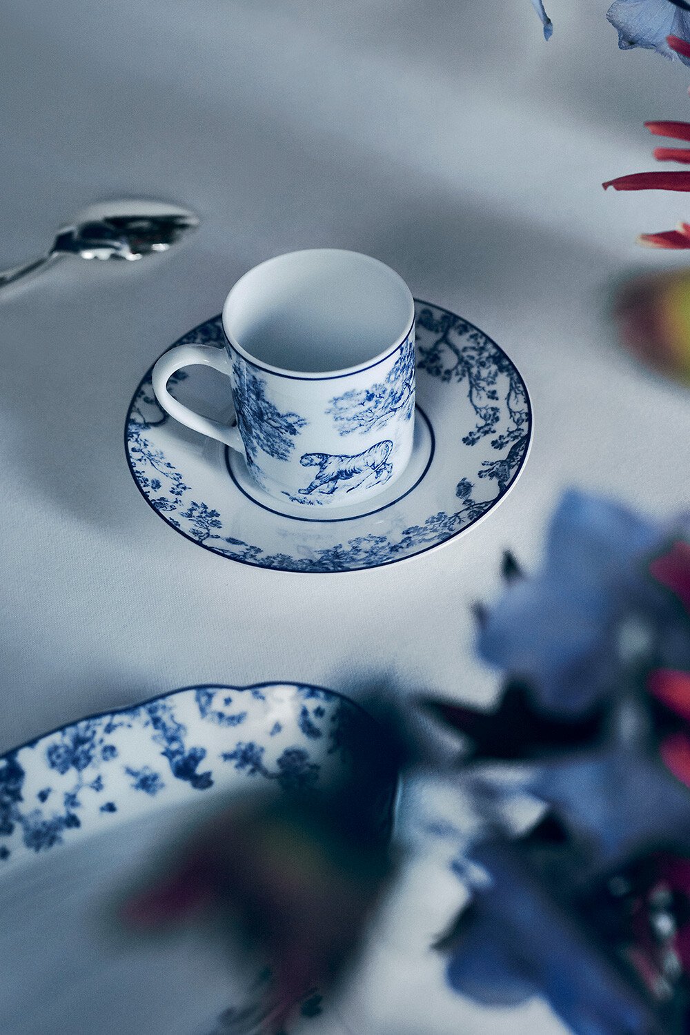 Coffee Cup Blue Toile de Jouy 