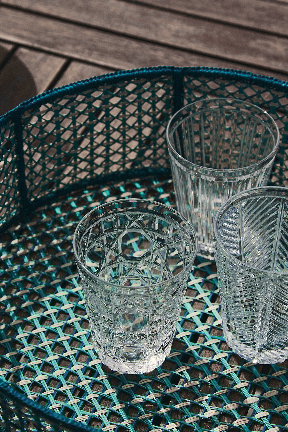Water Glass Cannage, Transparent 