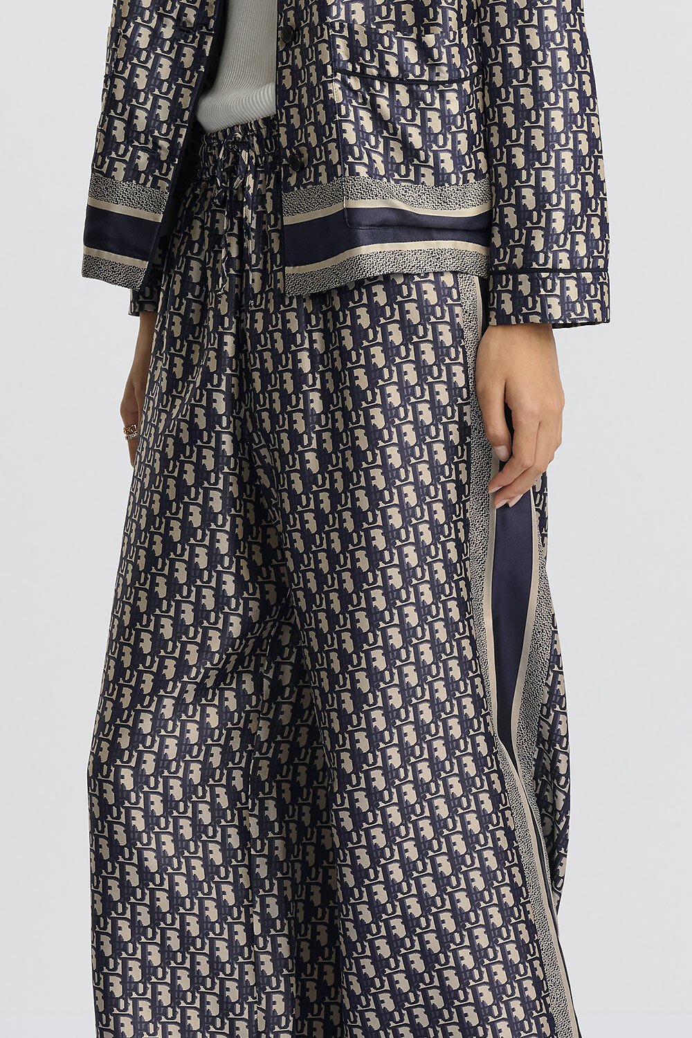 Dior Chez Moi 팬츠 블루 Dior Oblique 실크 트윌 