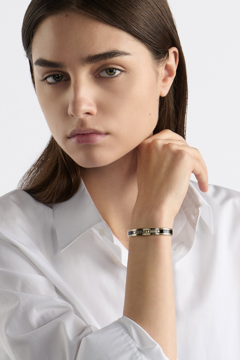 Dior Code 手镯 金色饰面金属和黑色涂漆装饰 
