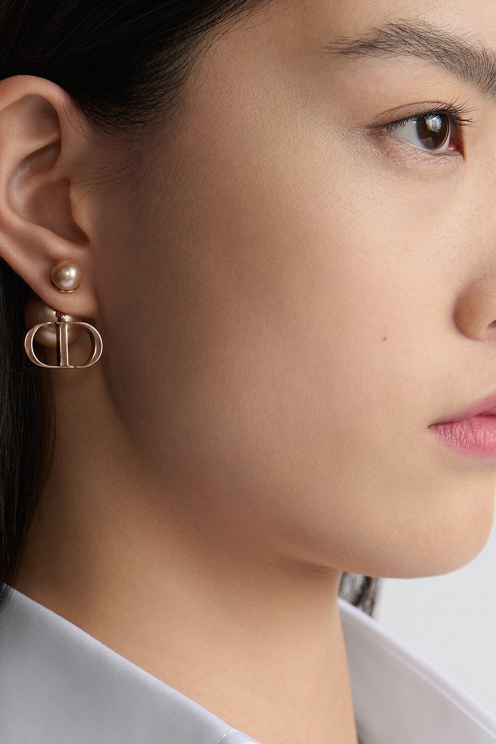 Dior Tribales Earrings Pink-Finish Metal and Pink Resin Pearls 