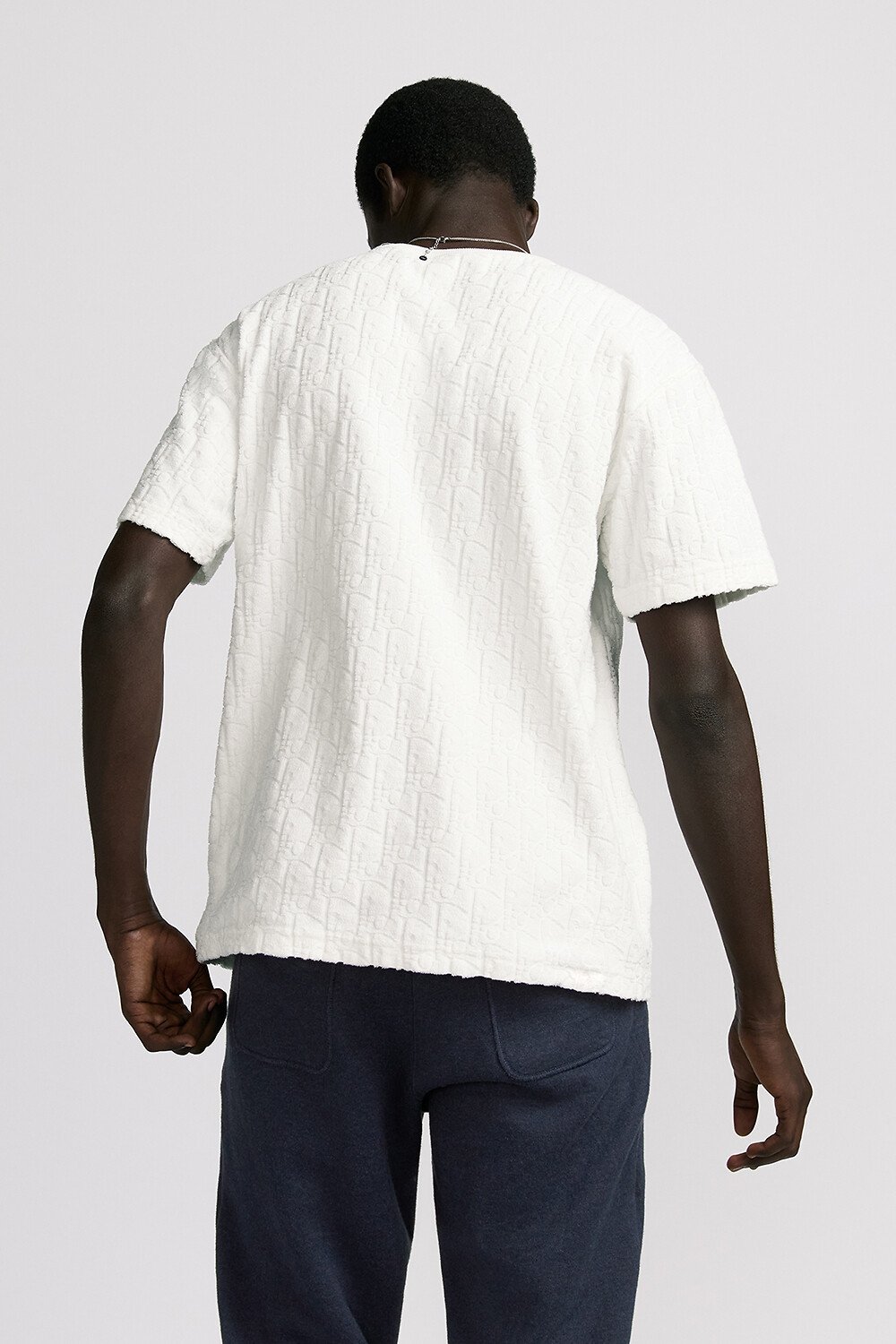 Dior Oblique Relaxed-Fit T-Shirt Off-White Terry Cotton Jacquard 