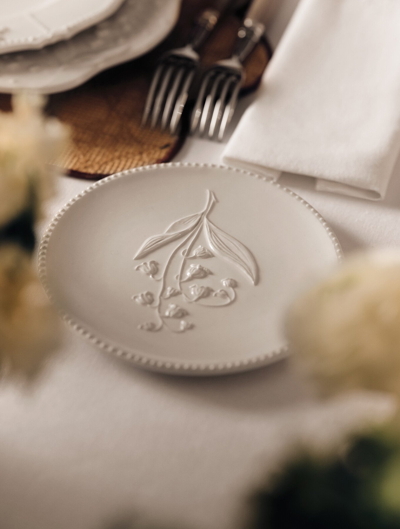 Assiette à pain Lily Dior, ivoire 