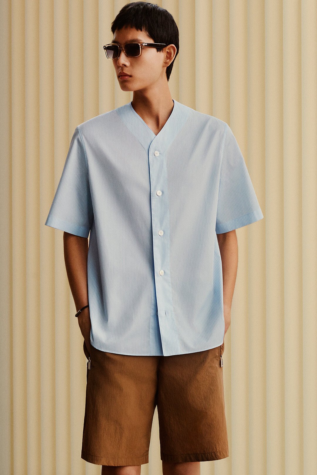【DIOR】 Short-Sleeved Overshirt コットン オーバーシャツ Dior Oblique Short-Sleeved Overshirt Gray Cotton Denim | DIOR