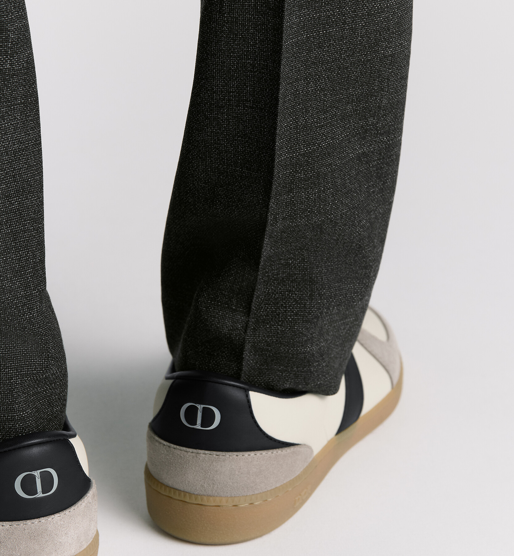 B01 Matchpoint Sneaker Black and White Smooth Calfskin with Gray Suede 