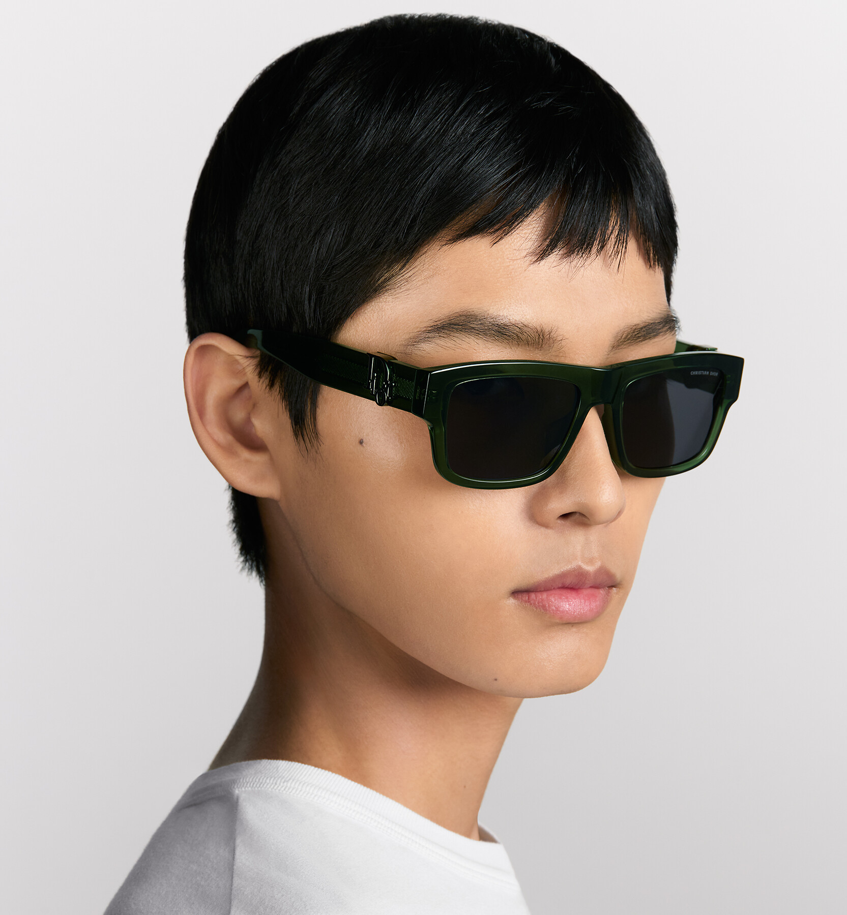 DiorOblique S3F Transparent Forest Green Rectangular Sunglasses 