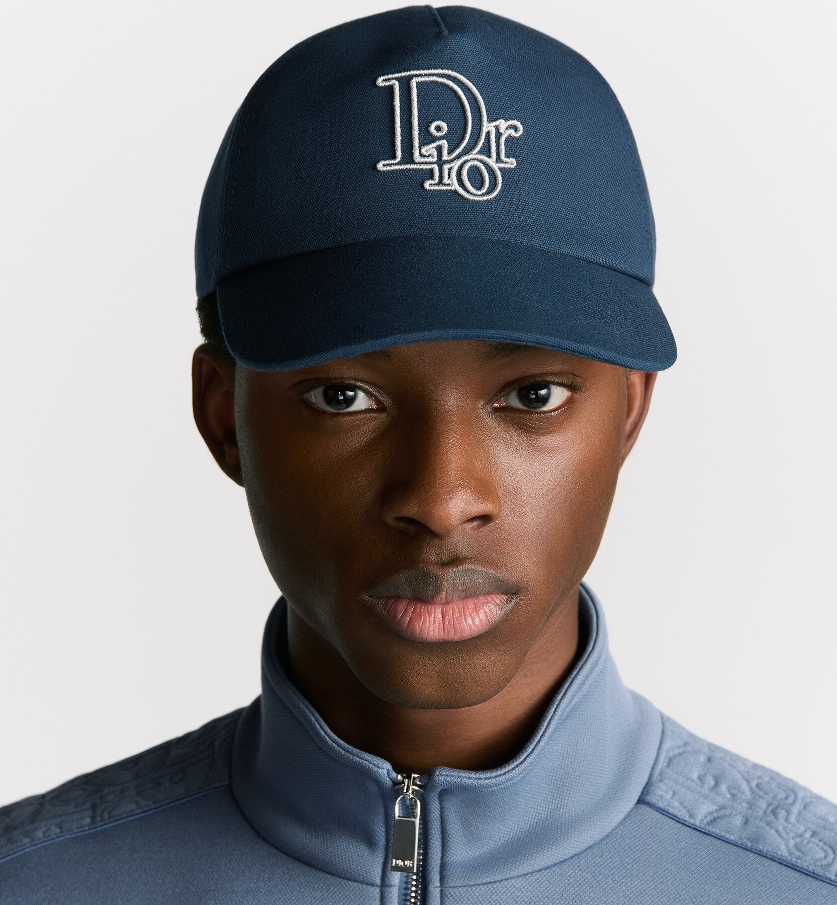 Cap with Centered Dior Oblique Navy Blue Cotton 
