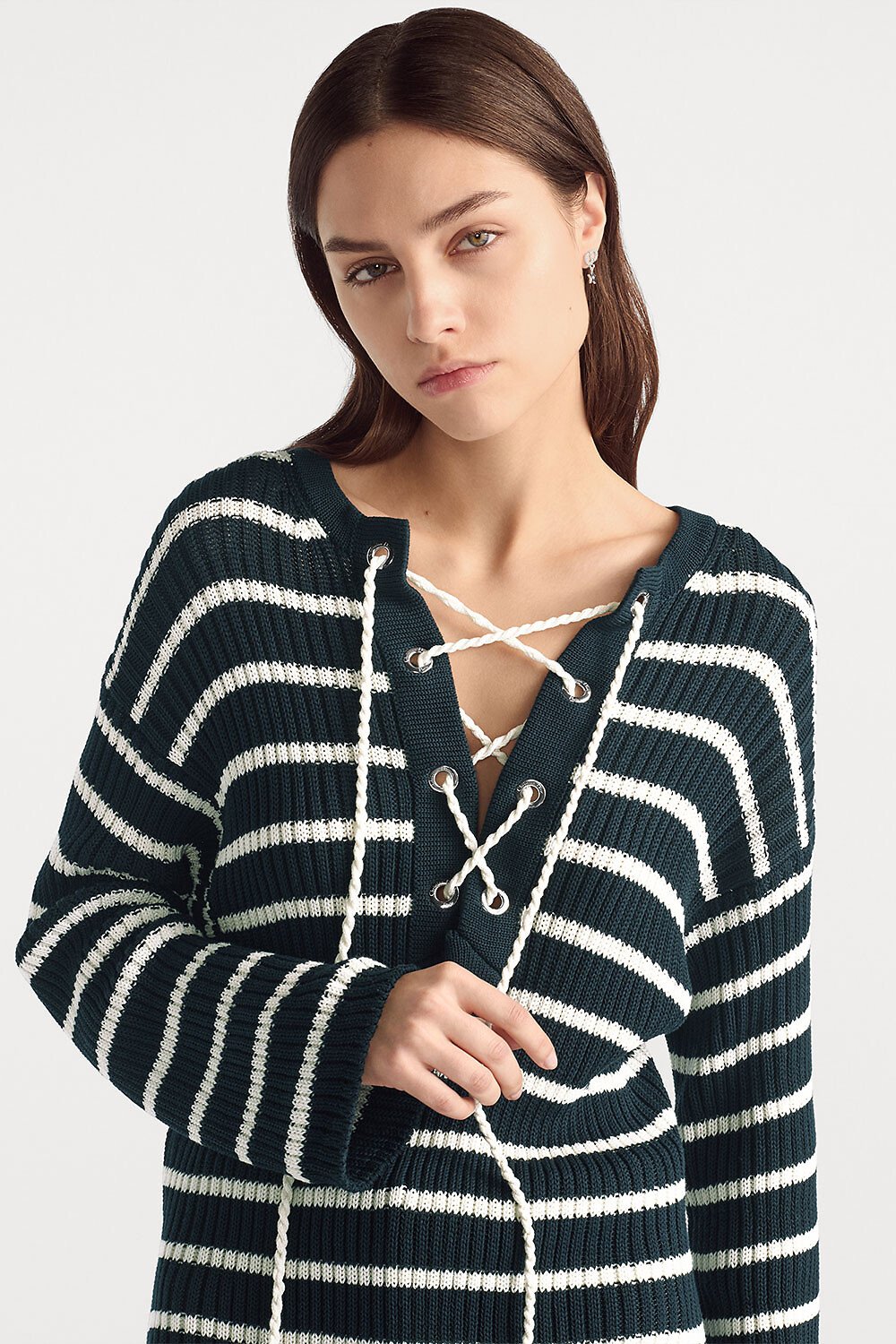 Dioriviera ロングセーター D-Stripes コットンニット 