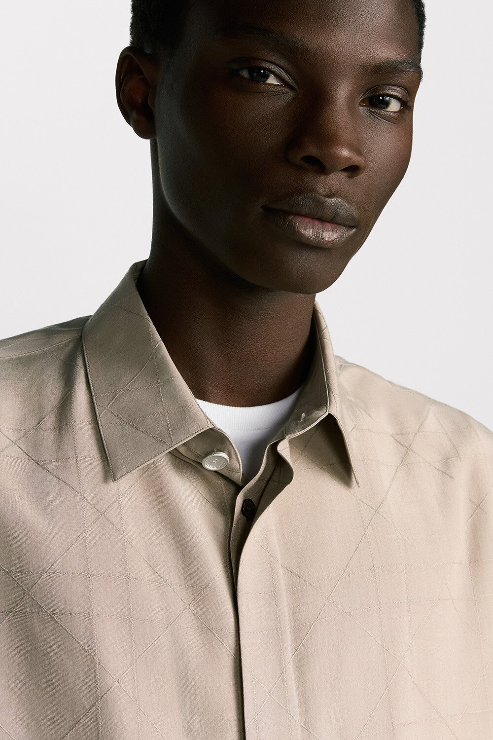 Camicia a maniche corte Dior Icons Misto seta beige 