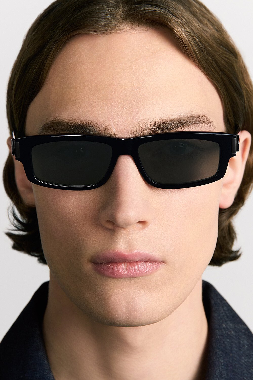 CD Icon S2I Black Rectangular Sunglasses 