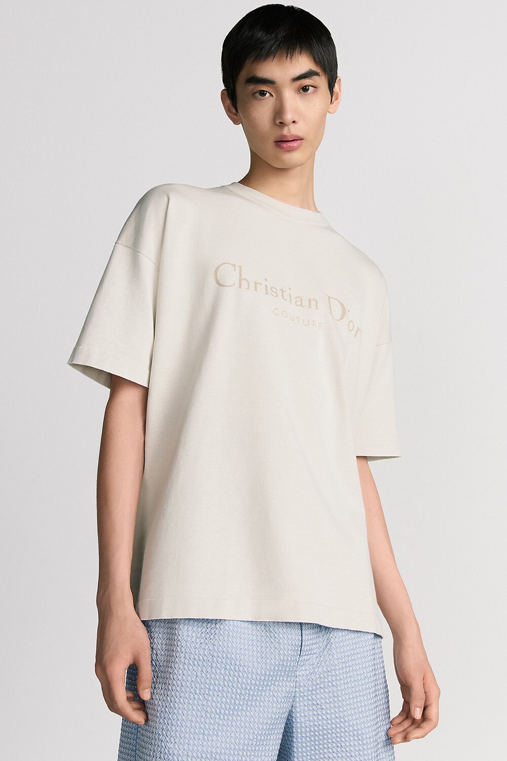 宽松版型 T 恤 白色棉质针织面料 Christian Dior Couture 标志 