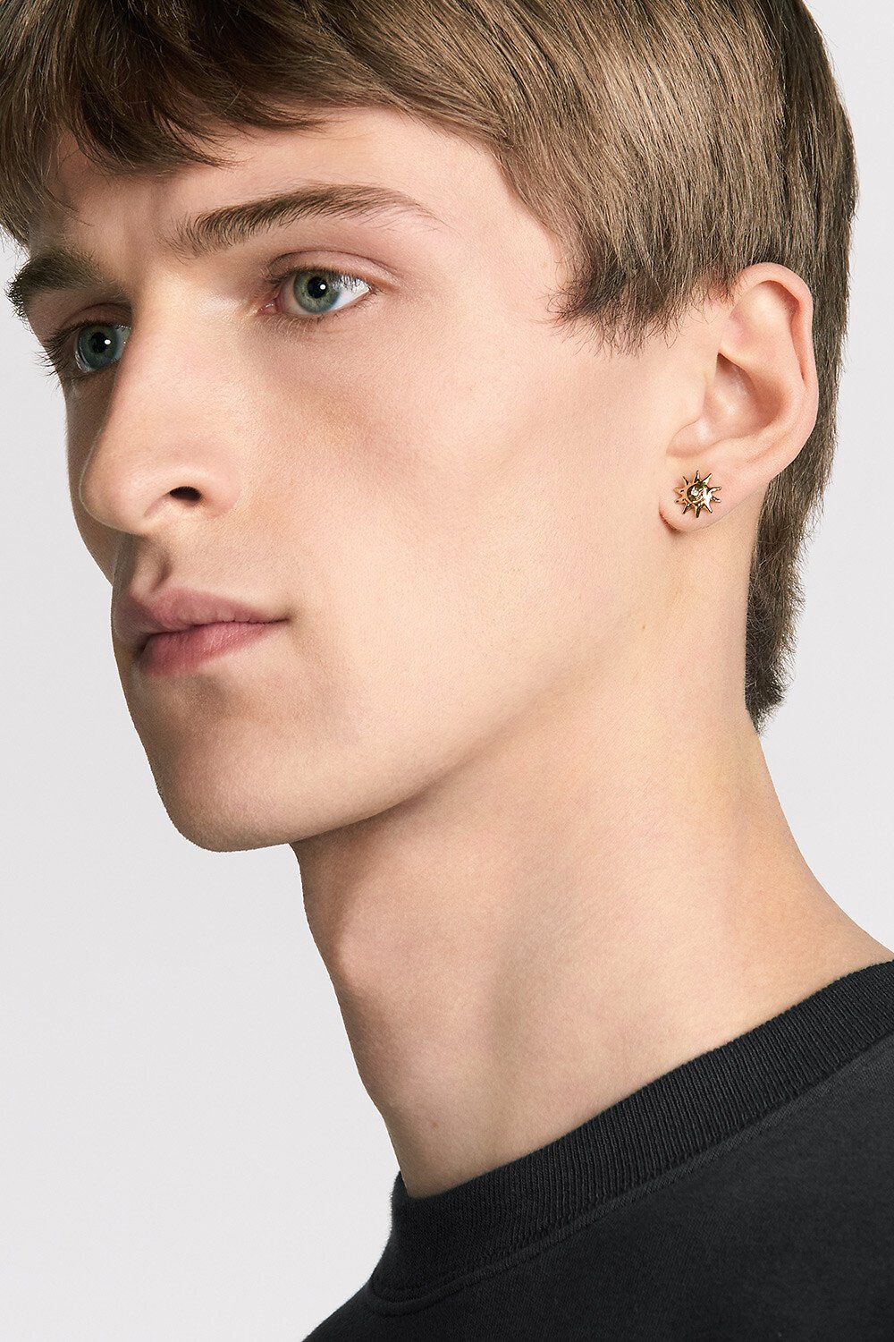 DIOR AND LEWIS HAMILTON earrings Gold-Finish Brass and White Crystals 