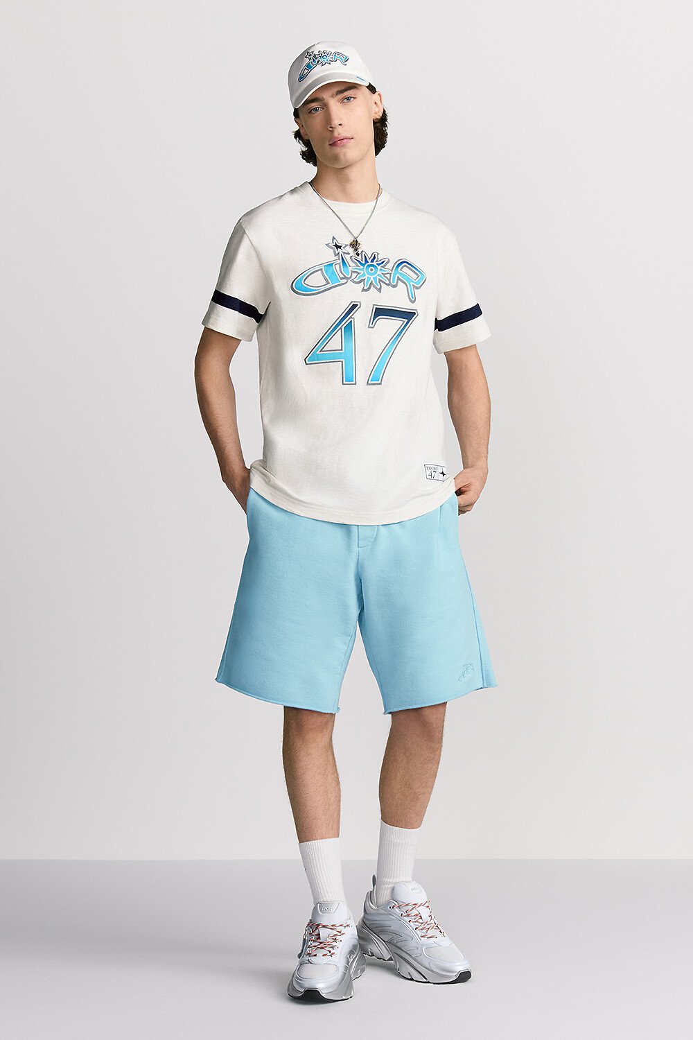 Relaxed-fit DIOR AND LEWIS HAMILTON-T-shirt Witte slubkatoenjersey 