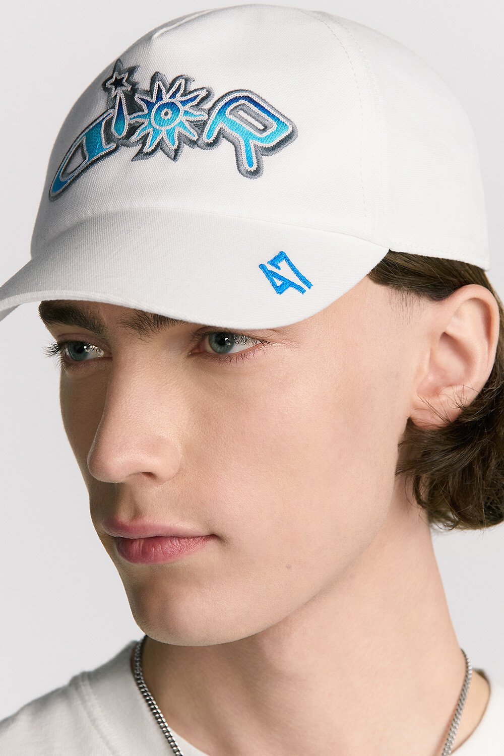 DIOR AND LEWIS HAMILTON 棒球帽 白色棉质面料 