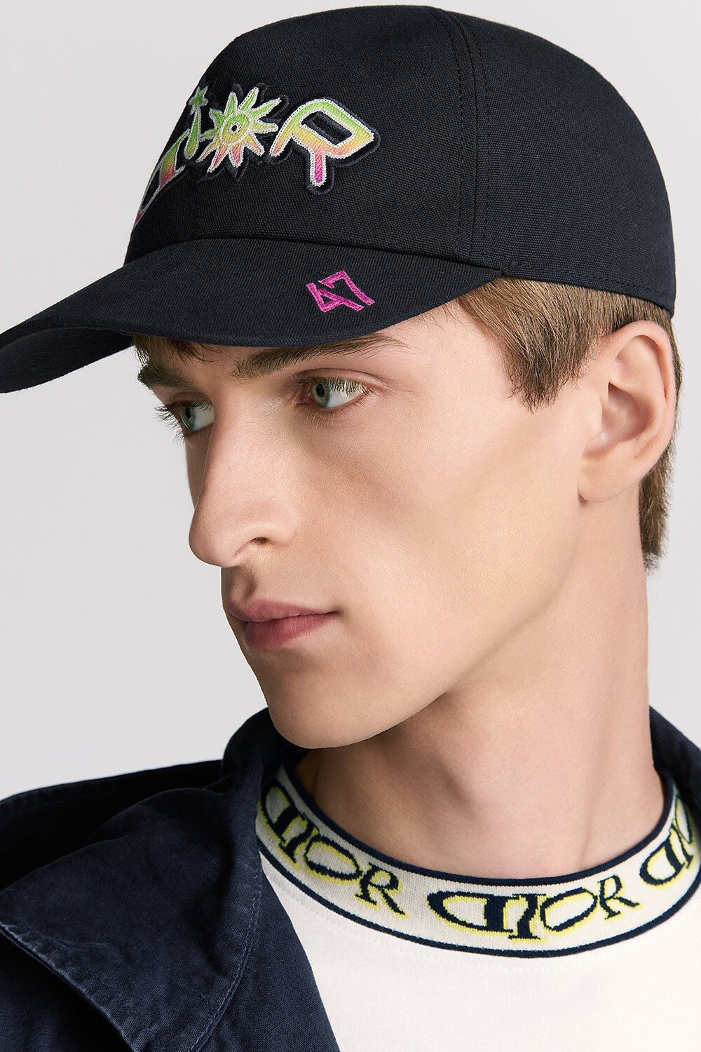 DIOR AND LEWIS HAMILTON 棒球帽 黑色棉质面料 