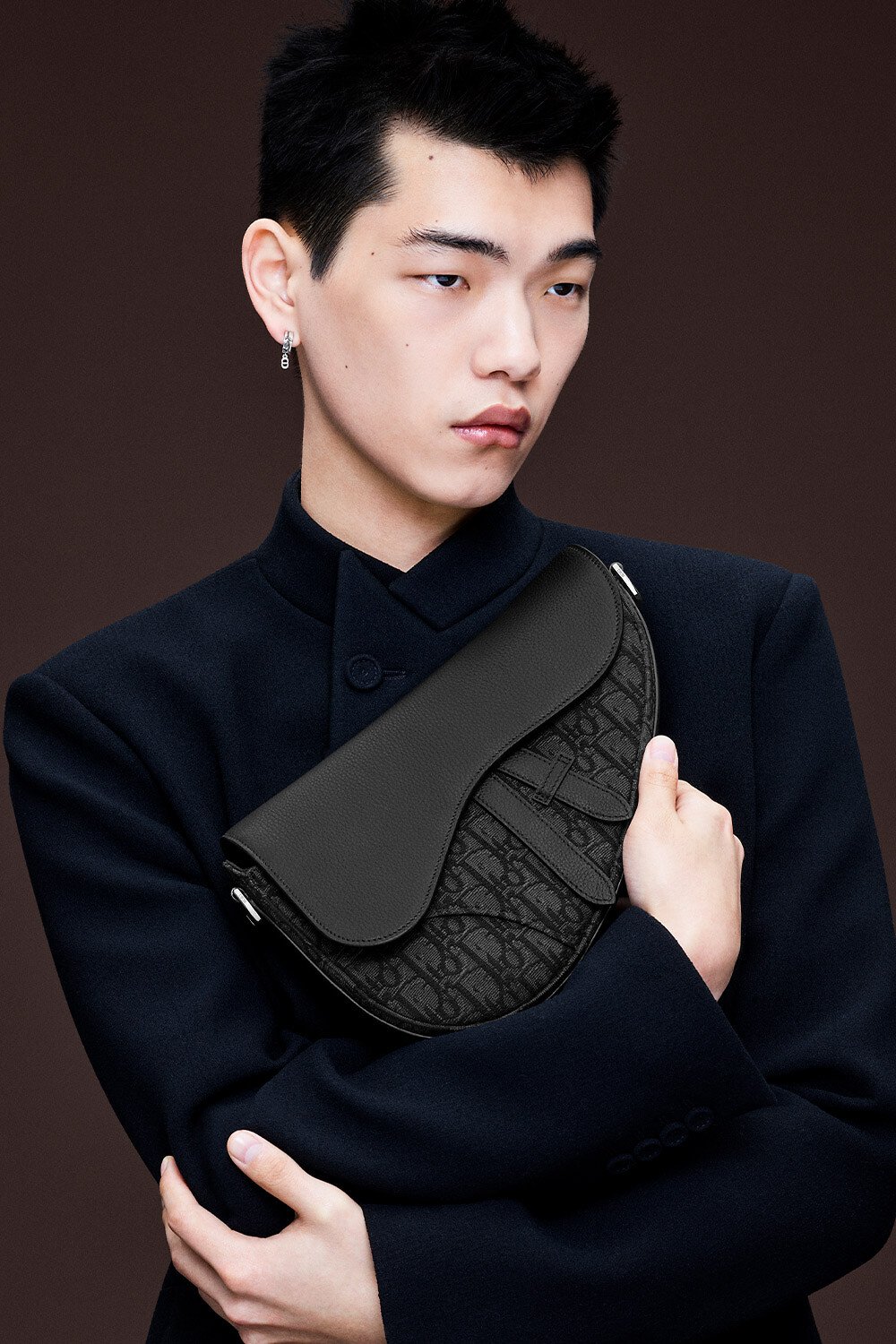 【美品】Dior Saddle バッグ ブラック Dior SADDLE BAG WITH STRAP M0455SLLO_M989 – BORDER-GARA