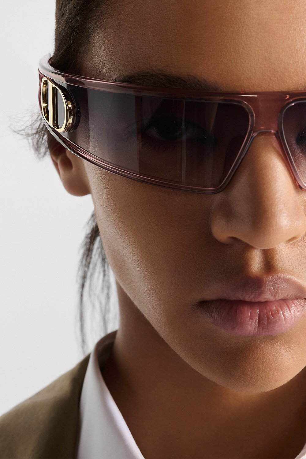 VeryDior M1U Shield-Sonnenbrille in transparentem Rosa 