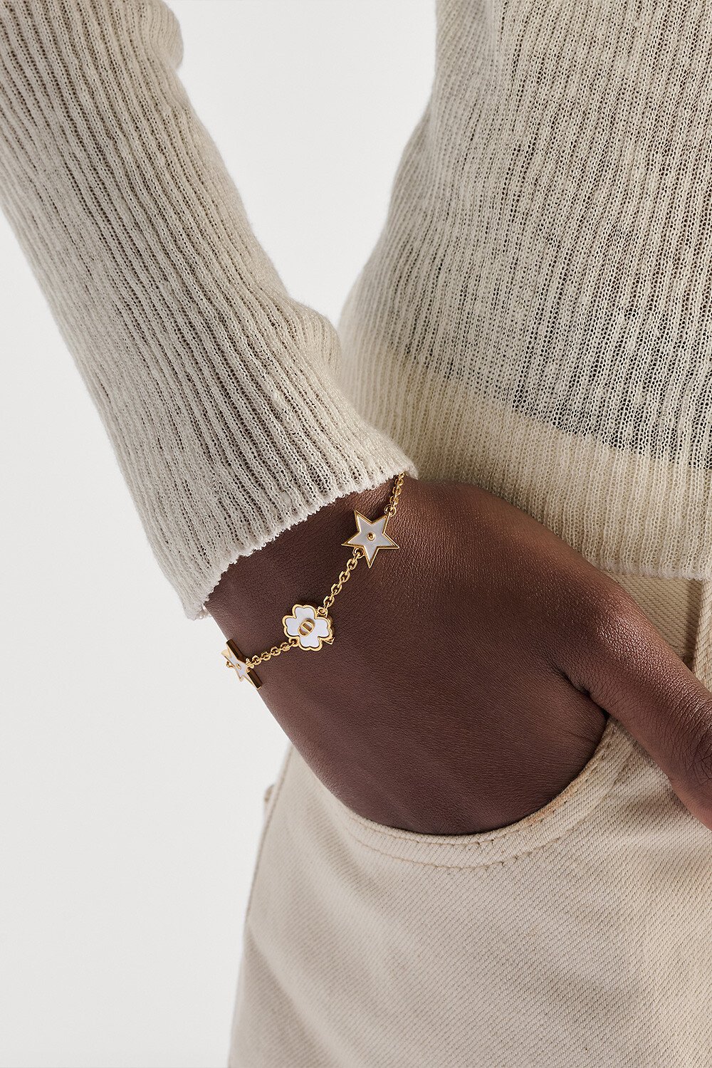Dior Destiny Bracelet Gold-Finish Metal and Mother-of-Pearl 