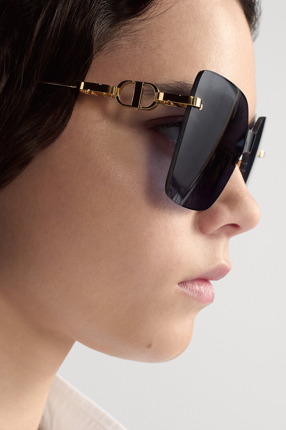 CD Chain M1U Quadratische Sonnenbrille in Blau 