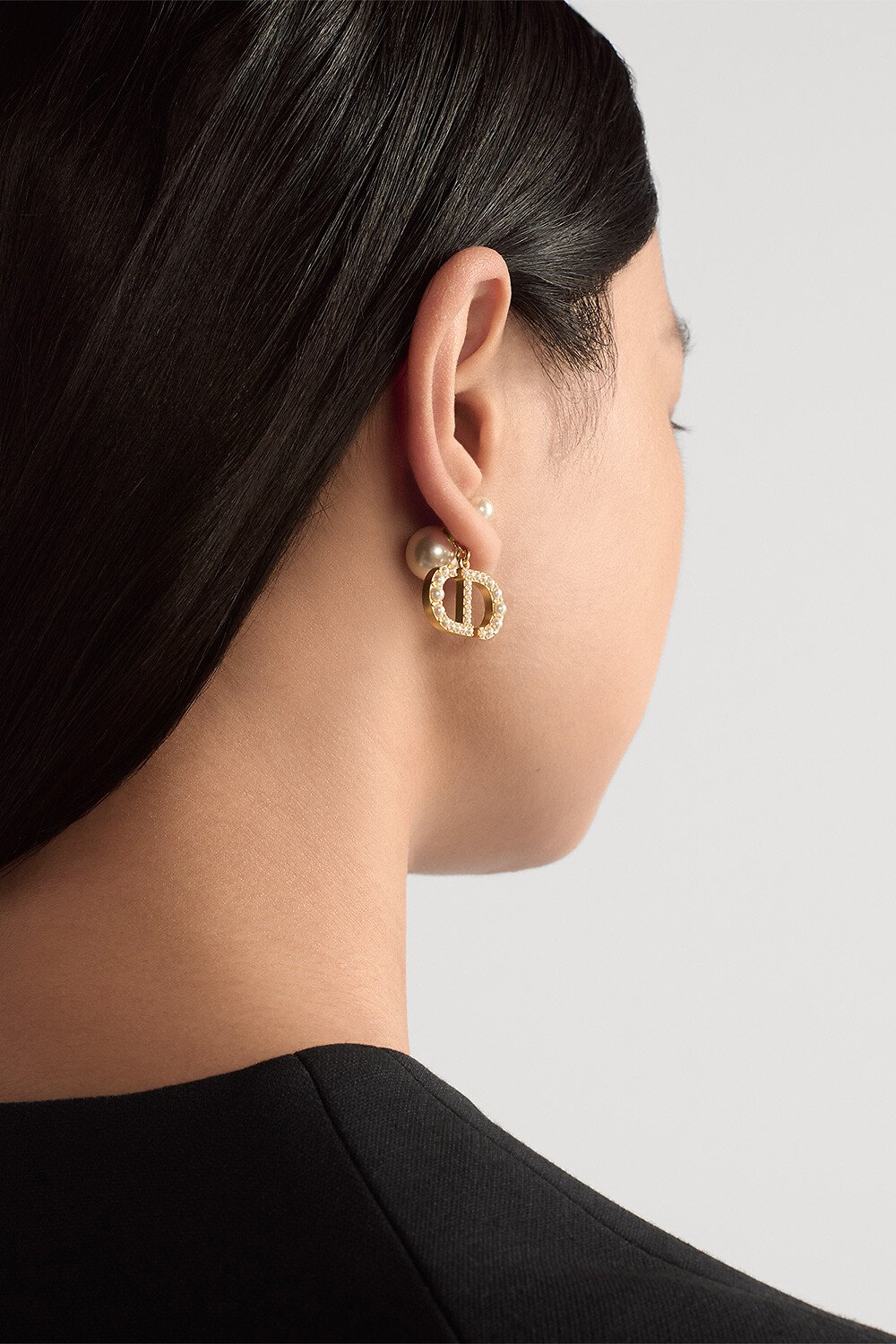 Dior Tribales Earrings Gold-Finish Metal and White Resin Pearls 