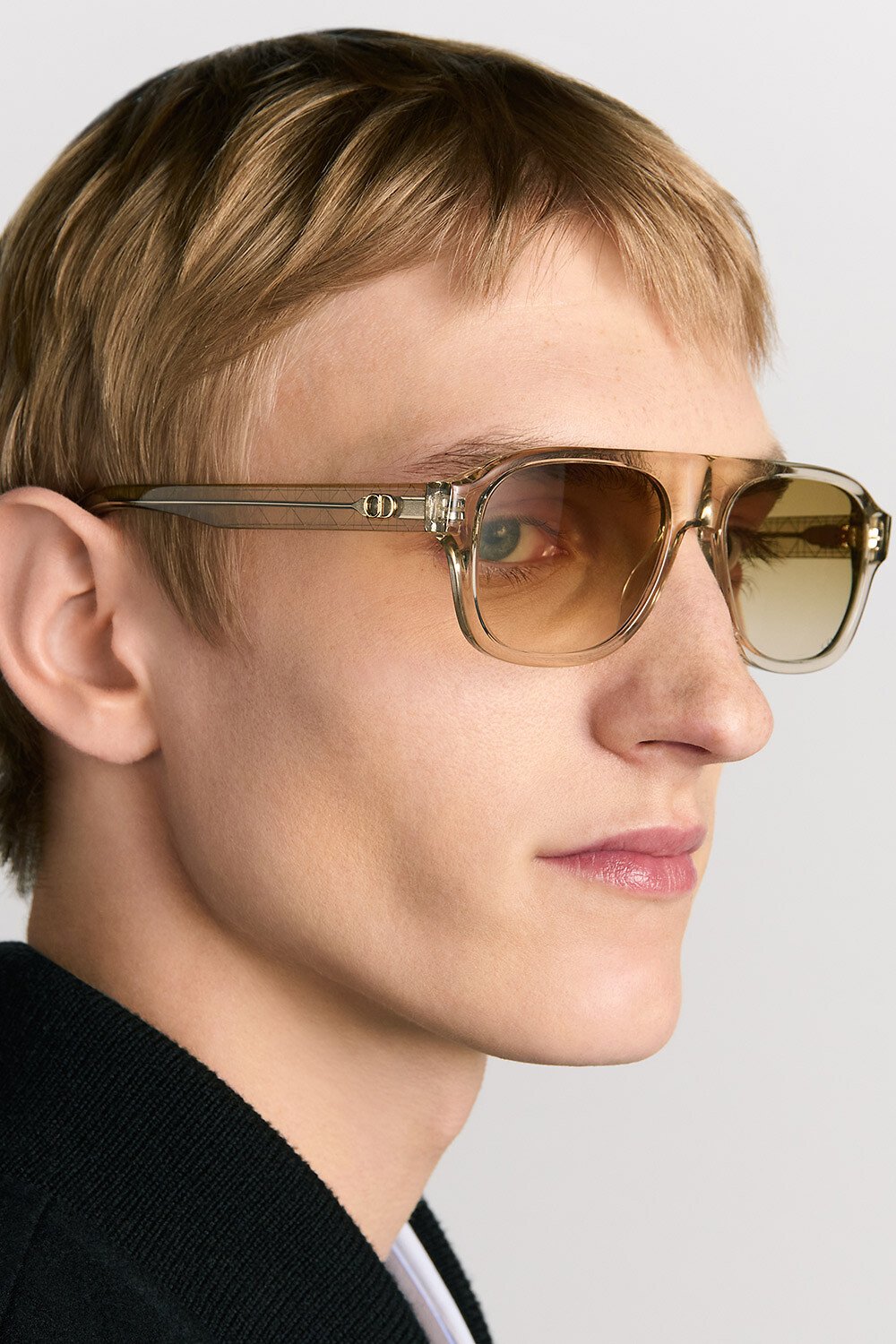 CD Icon A1I Transparent Beige Pilot Sunglasses 