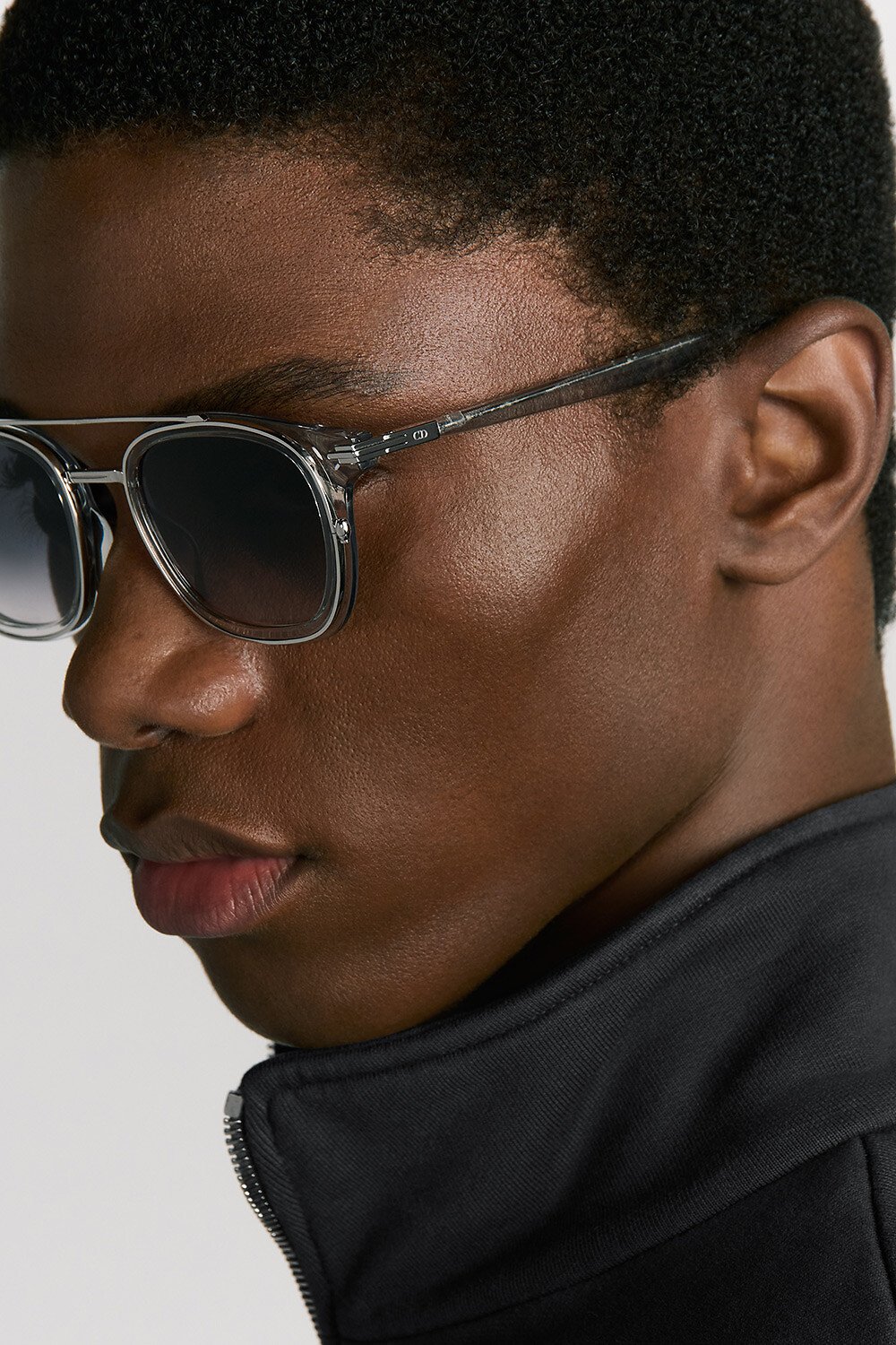 DiorBlackSuit S14I Bio-Acetate Transparent Gray Square Sunglasses 