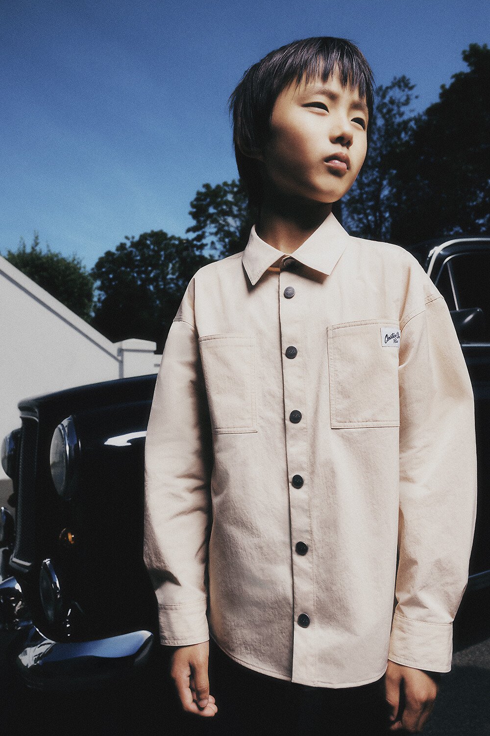 Camicia per bambini Tessuto tecnico beige 
