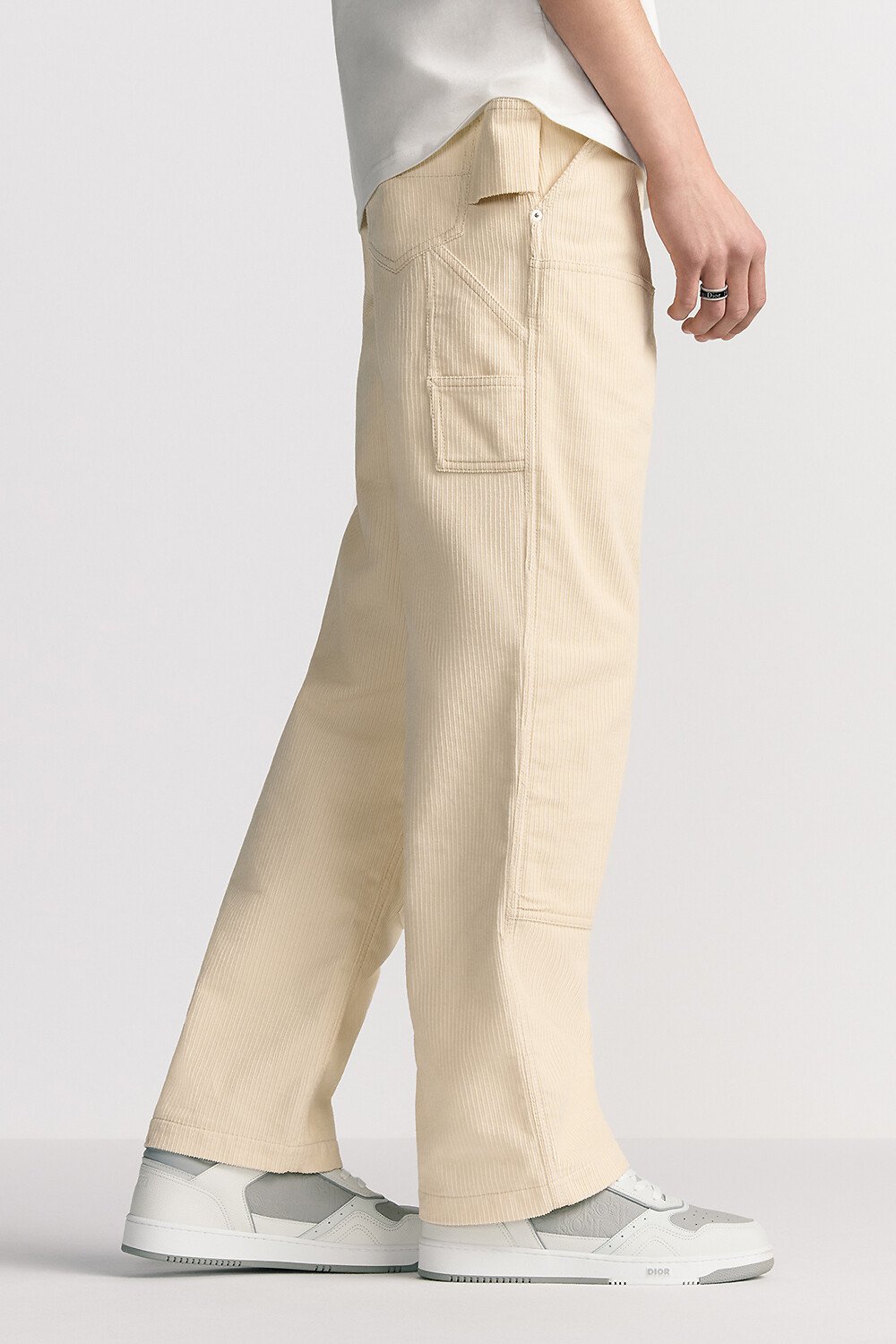 Diorling Carpenter Jeans Ecru Cotton Corduroy 