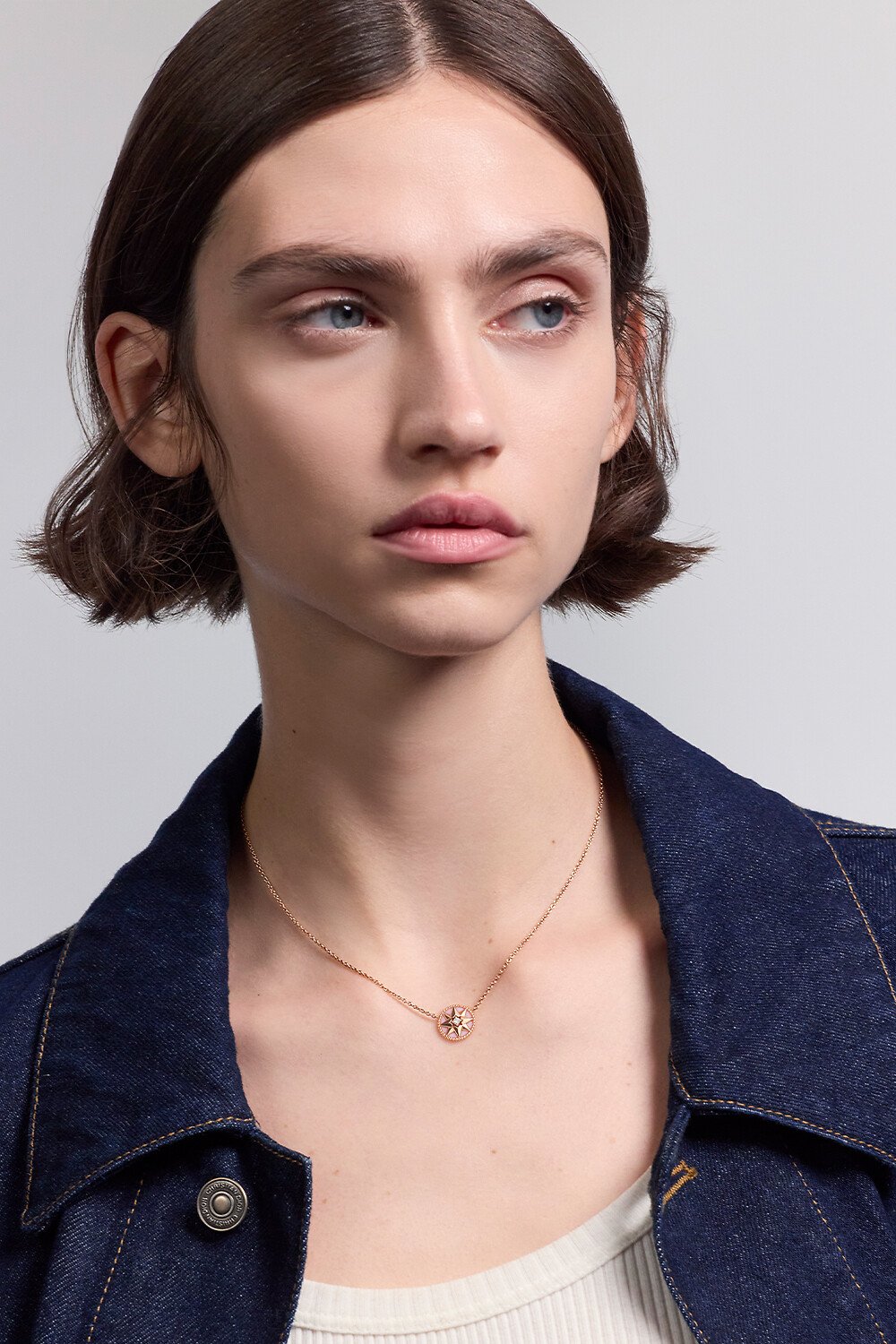 Rose des Vents Necklace Pink Gold, Diamond and Pink Opal 