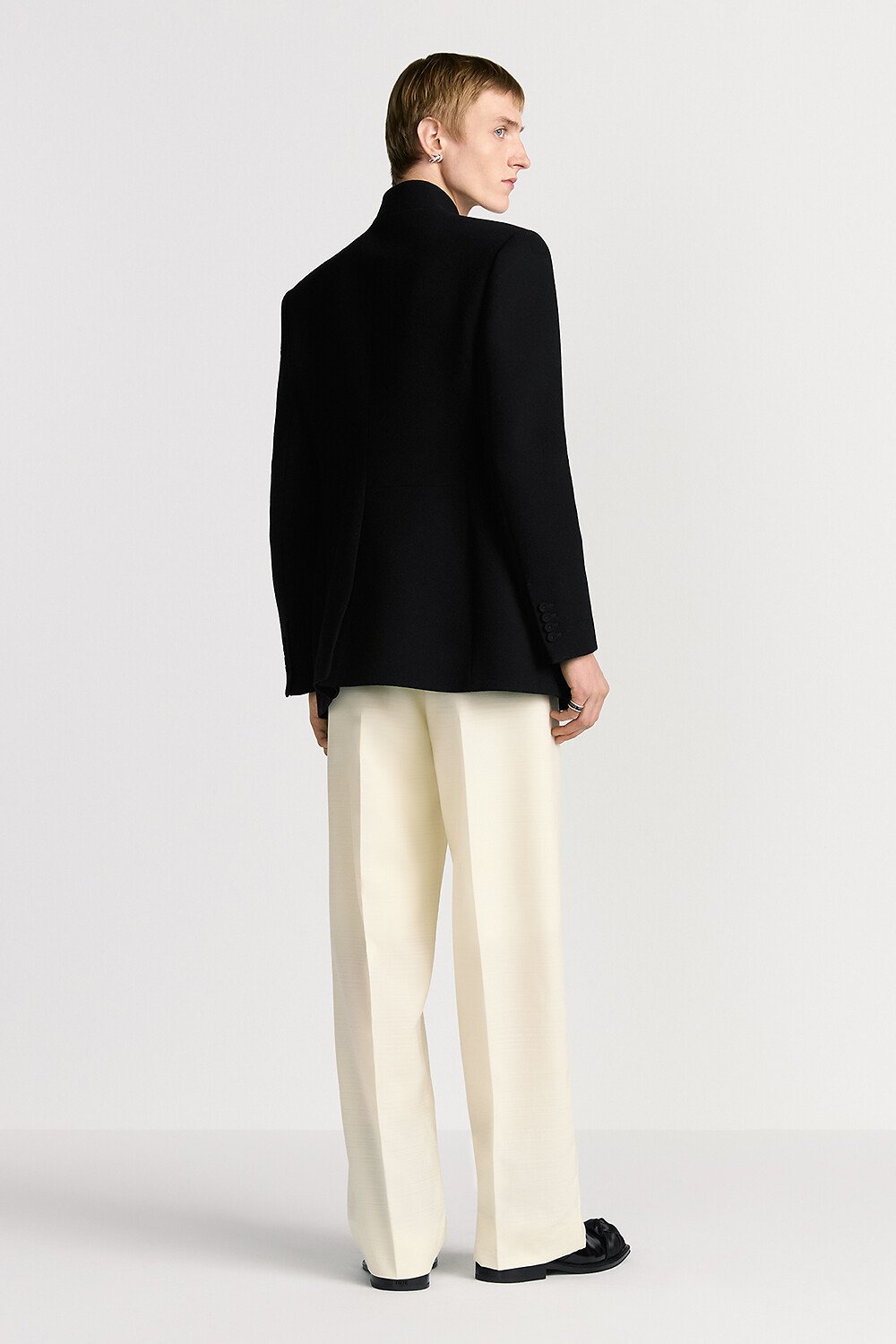 Loose Pants Ecru Virgin Wool and Mohair 