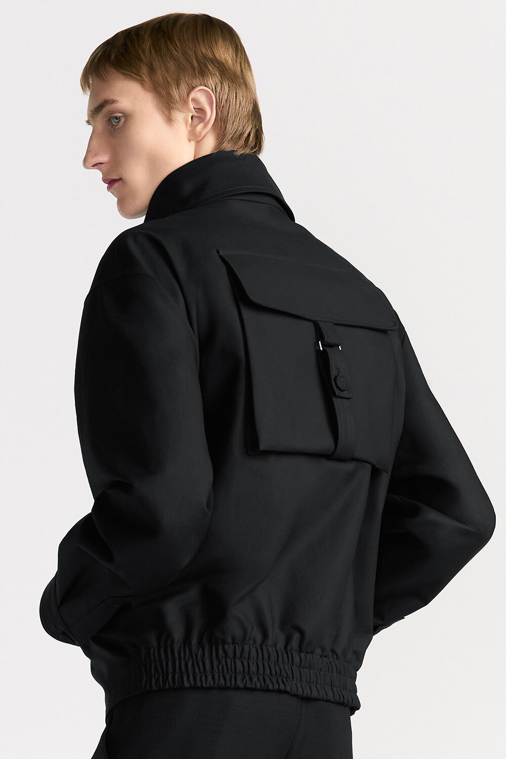 短夹克 黑色双面棉质混纺缎面 Christian Dior Couture 刺绣 