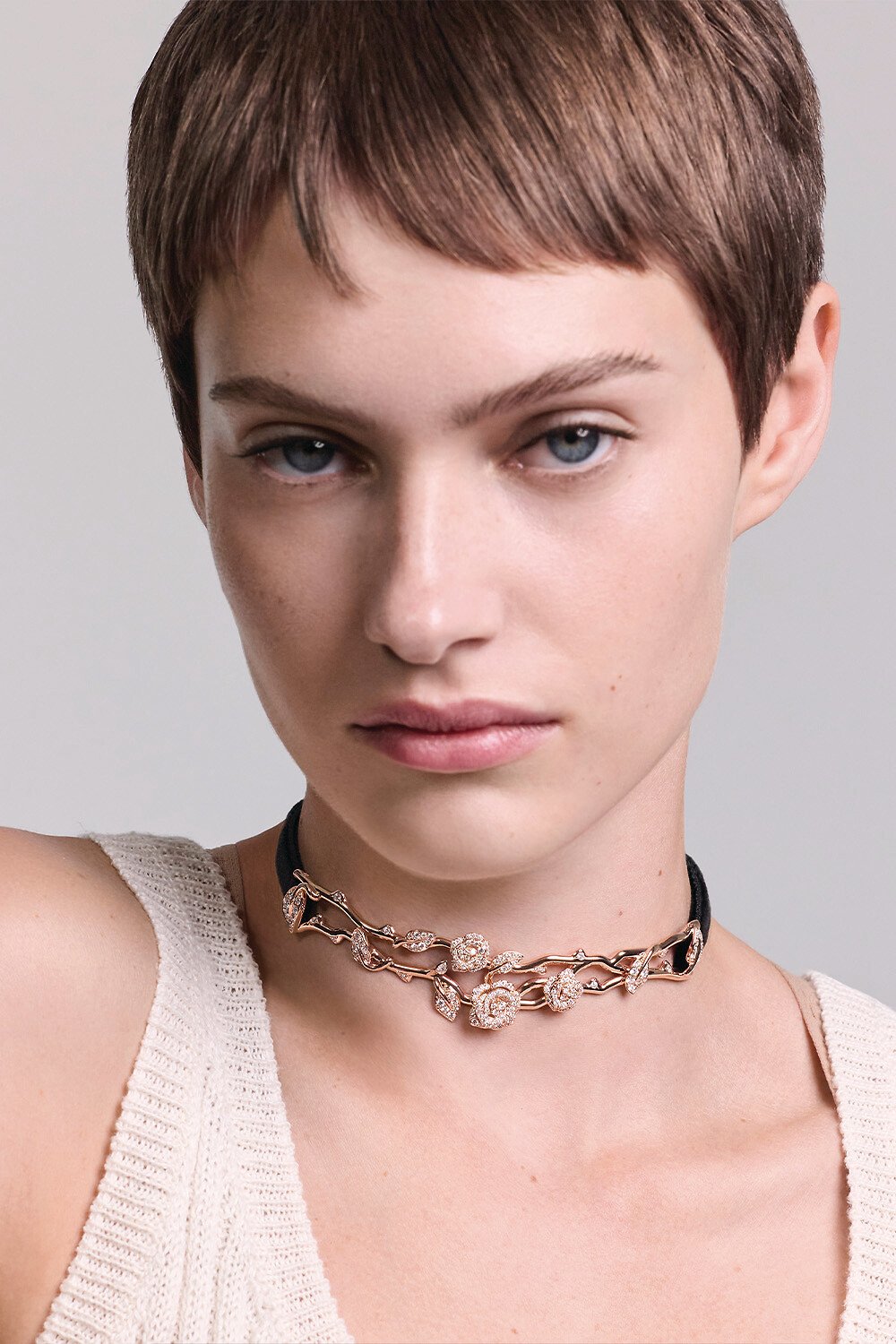 Rose Dior Bagatelle 短项链 玫瑰色 18K 金和钻石 