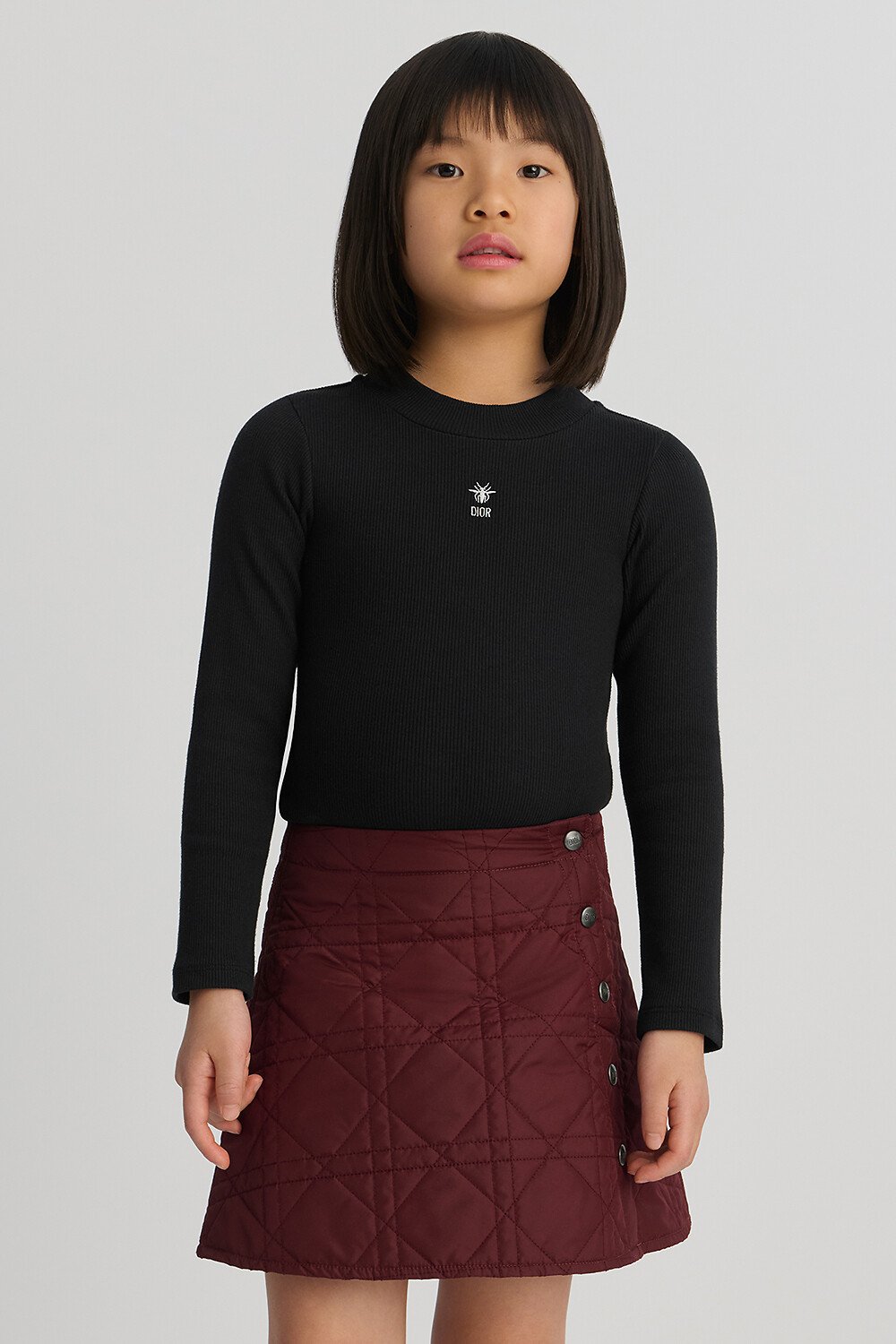 Kids' A-Line Skirt Burgundy Cannage Technical Fabric 