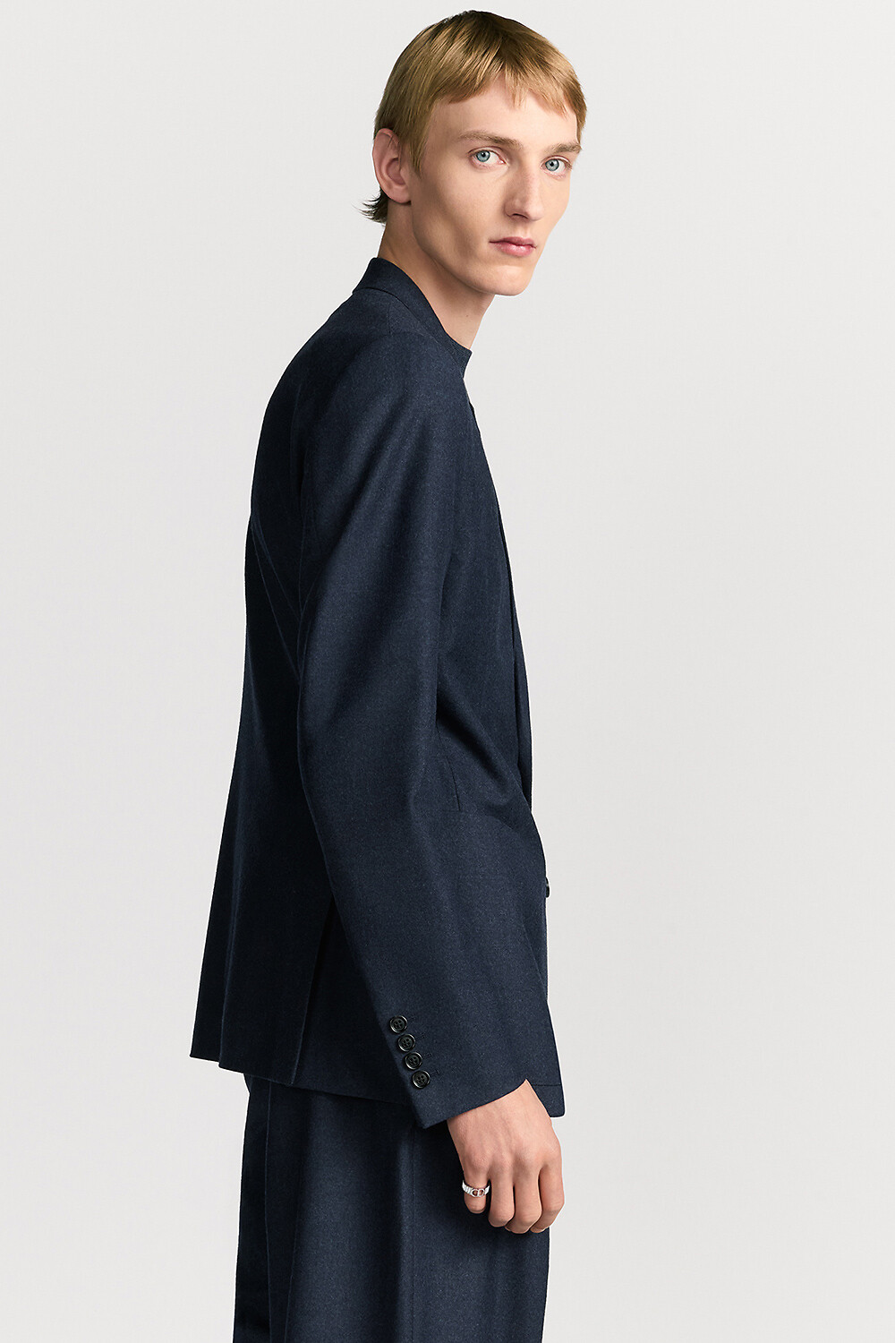 Jacket with Dior Oblique Interior Blue Virgin Wool Flannel 