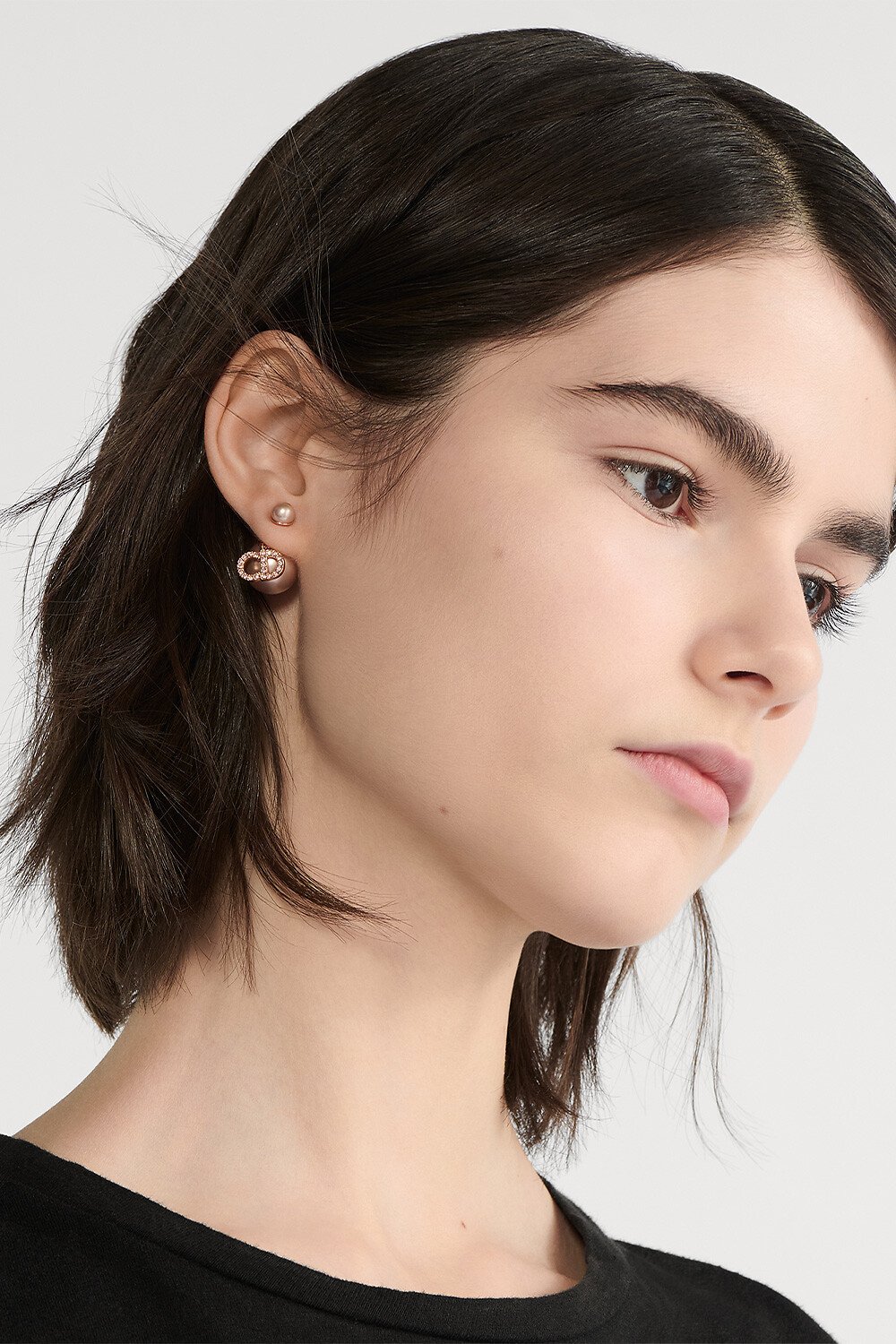 Dior Tribales Earrings Pink-Finish Metal with Pink Resin Pearls and Pink Crystals 