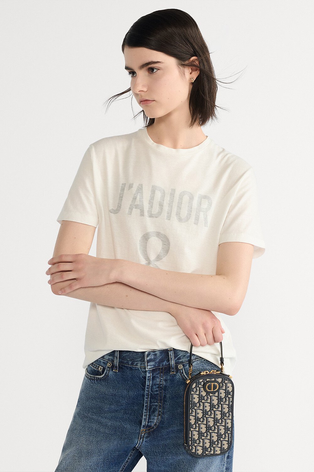 30 Montaigne Call'in Dior Phone Holder Blue Dior Oblique Jacquard 