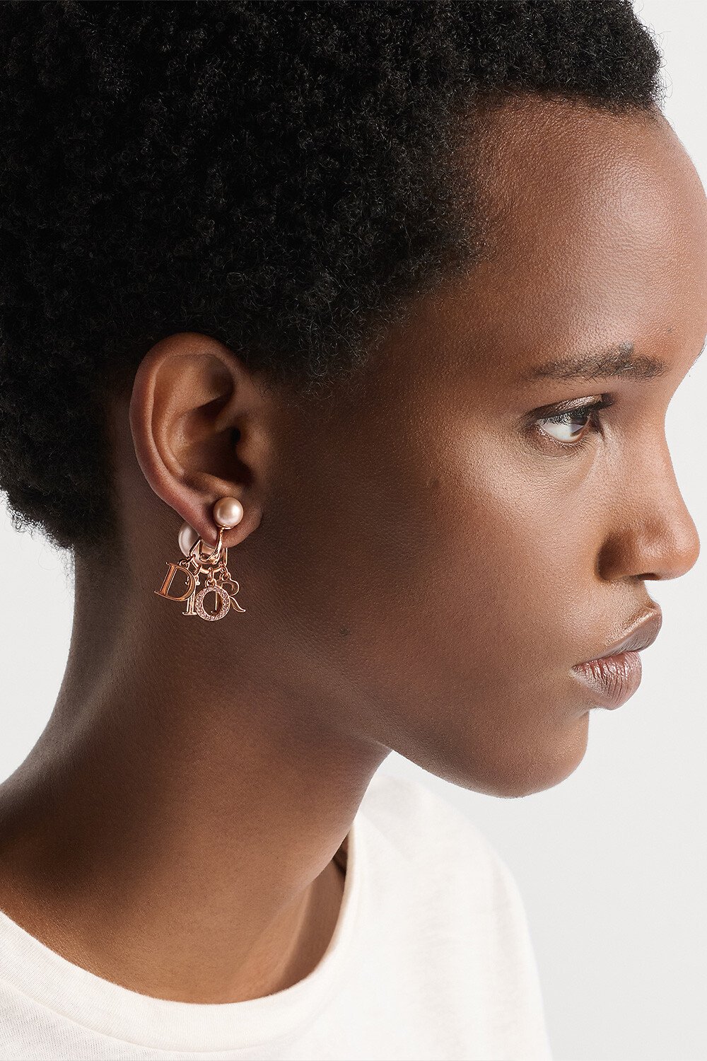 Dior Tribales Clip-On Earrings Pink-Finish Metal with Pink Resin Pearls and Pink Crystals 