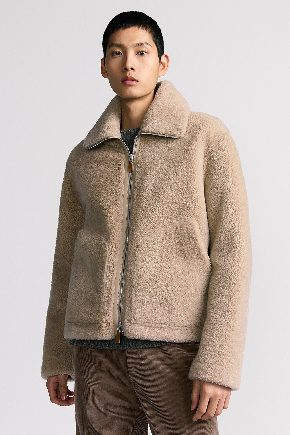 Dior Icons 短夹克 米色羊皮革皮毛一体 