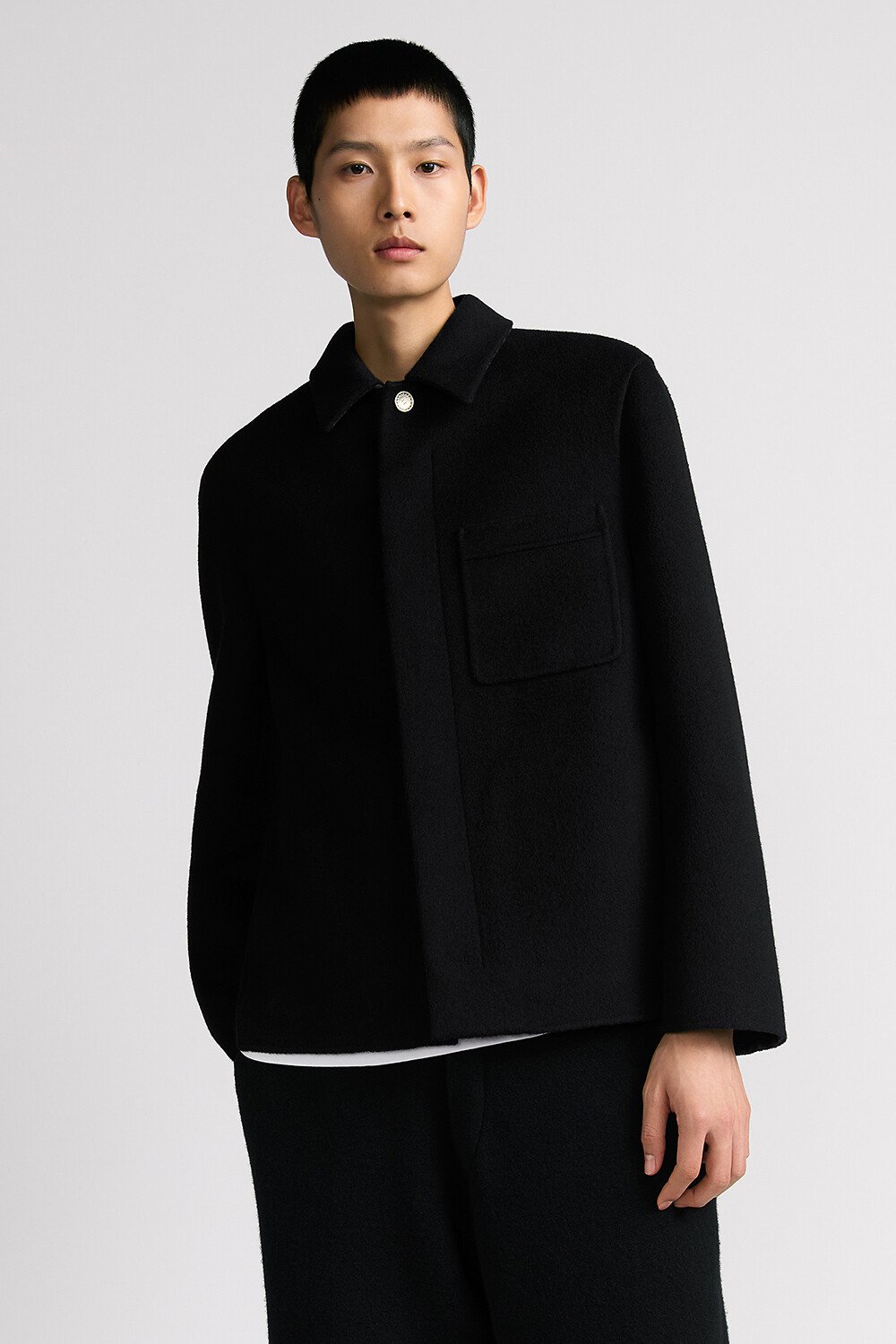 Dior Icons Workwear Jacket Black Double-Sided Virgin Wool and Cashmere 