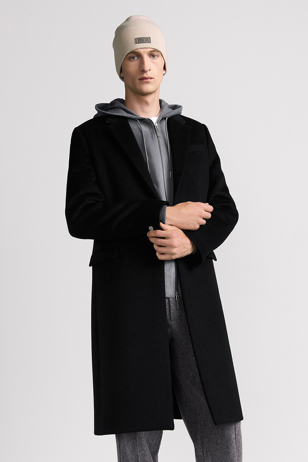 Dior Icons Mantel Schurwolle und Angora in Schwarz