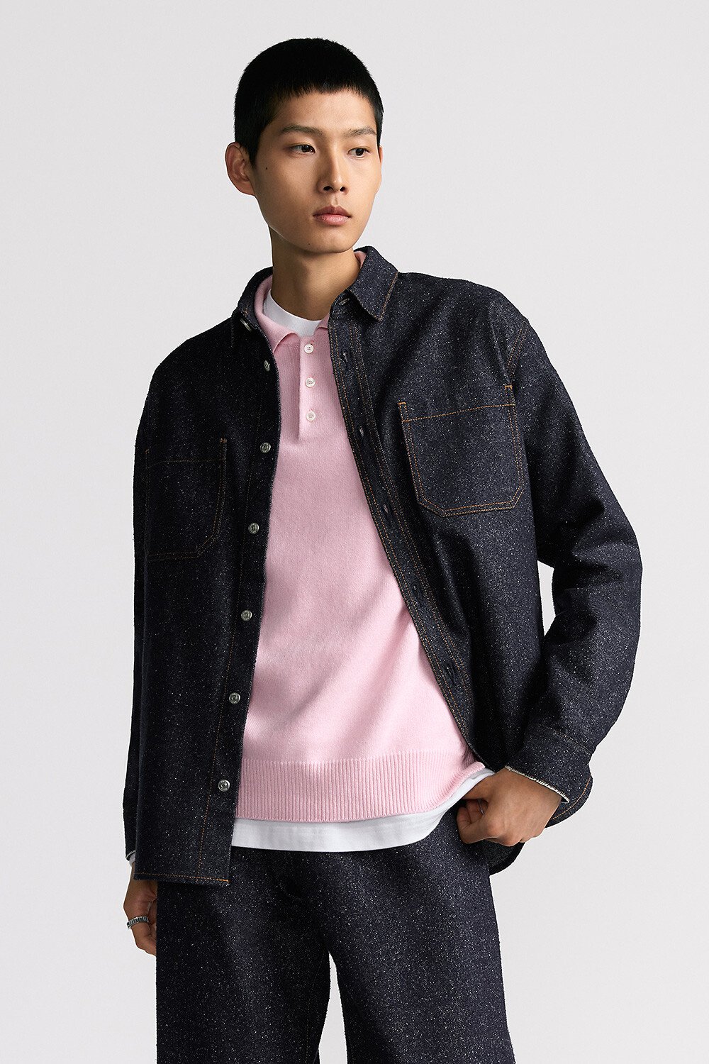 Dior Icons 外套衬衫 海军蓝色桑蚕丝斜纹面料 