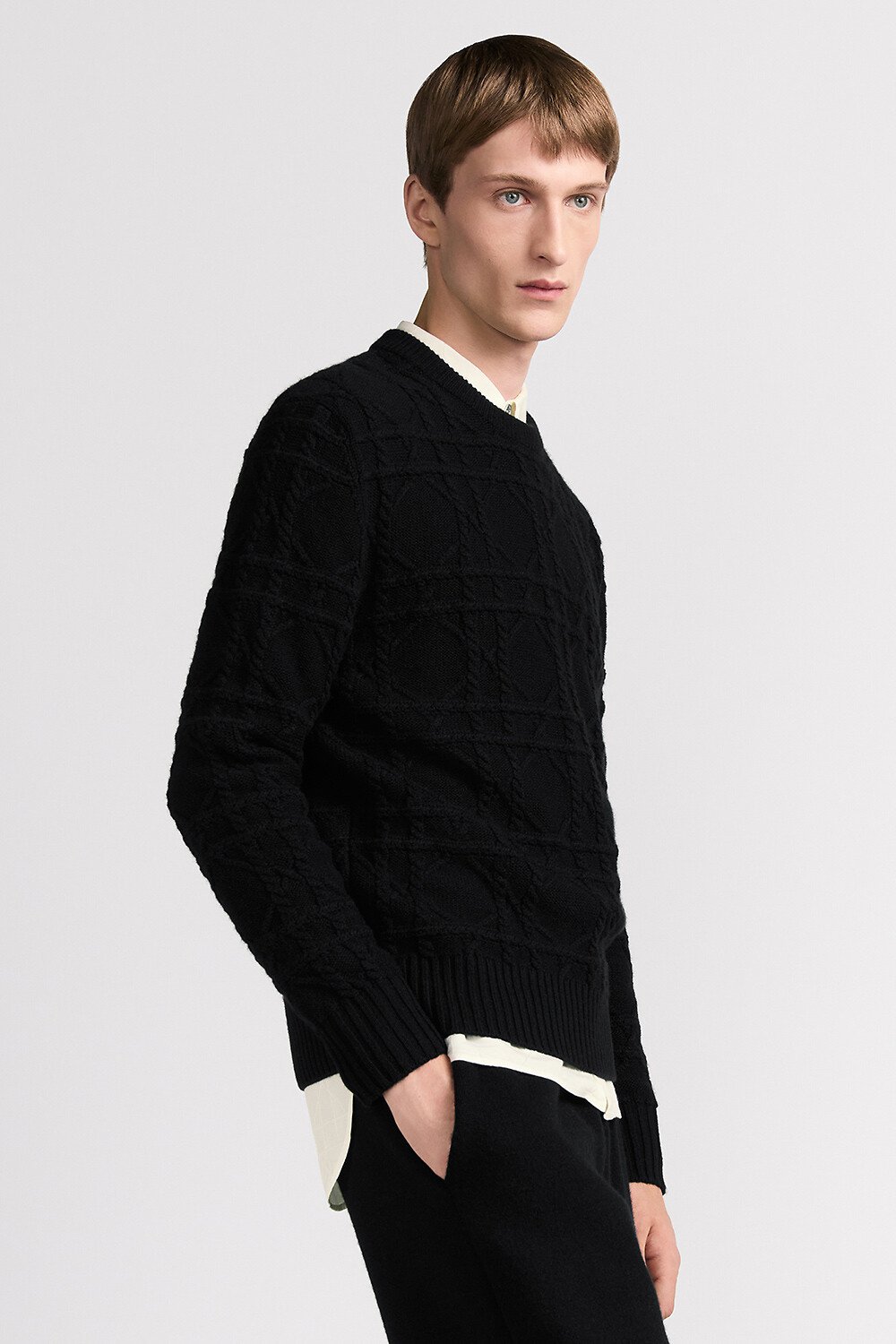 Dior Icons 针织衫 黑色山羊绒织物藤格纹 