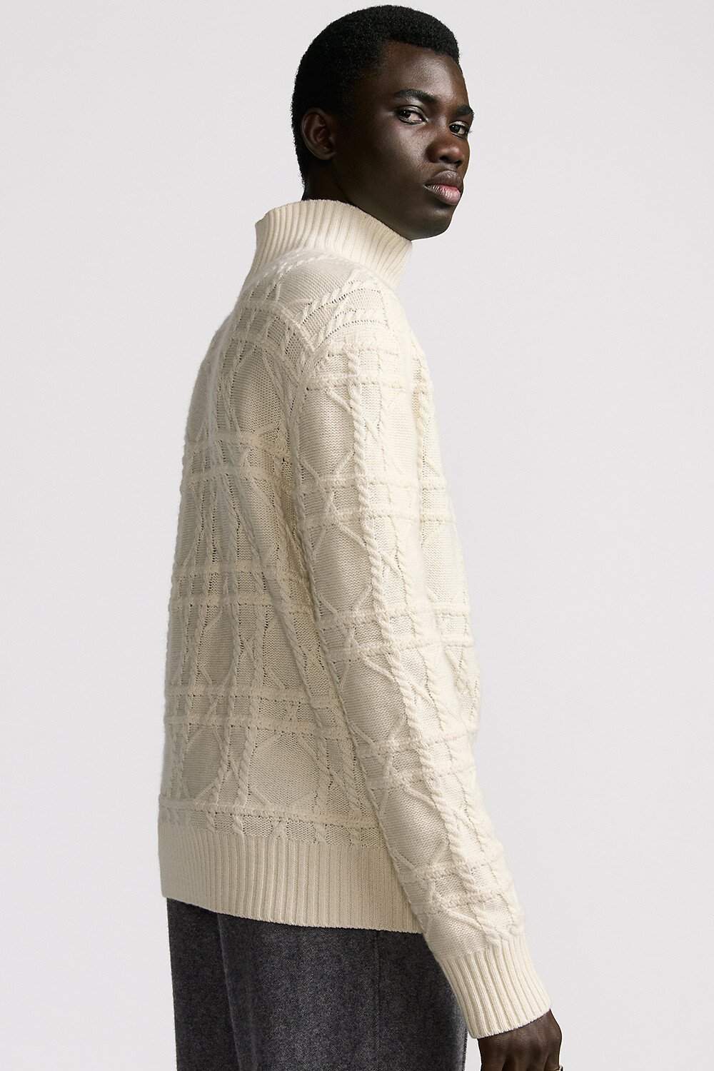 Pull à col roulé Dior Icons Maille de cachemire ivoire claire 