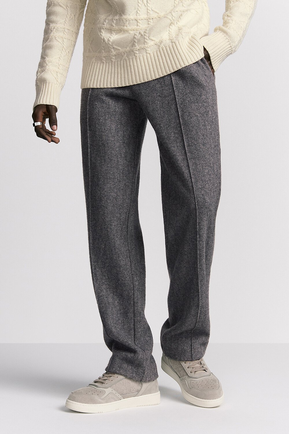 Dior Icons 运动长裤 灰色山羊绒混纺提花面料 