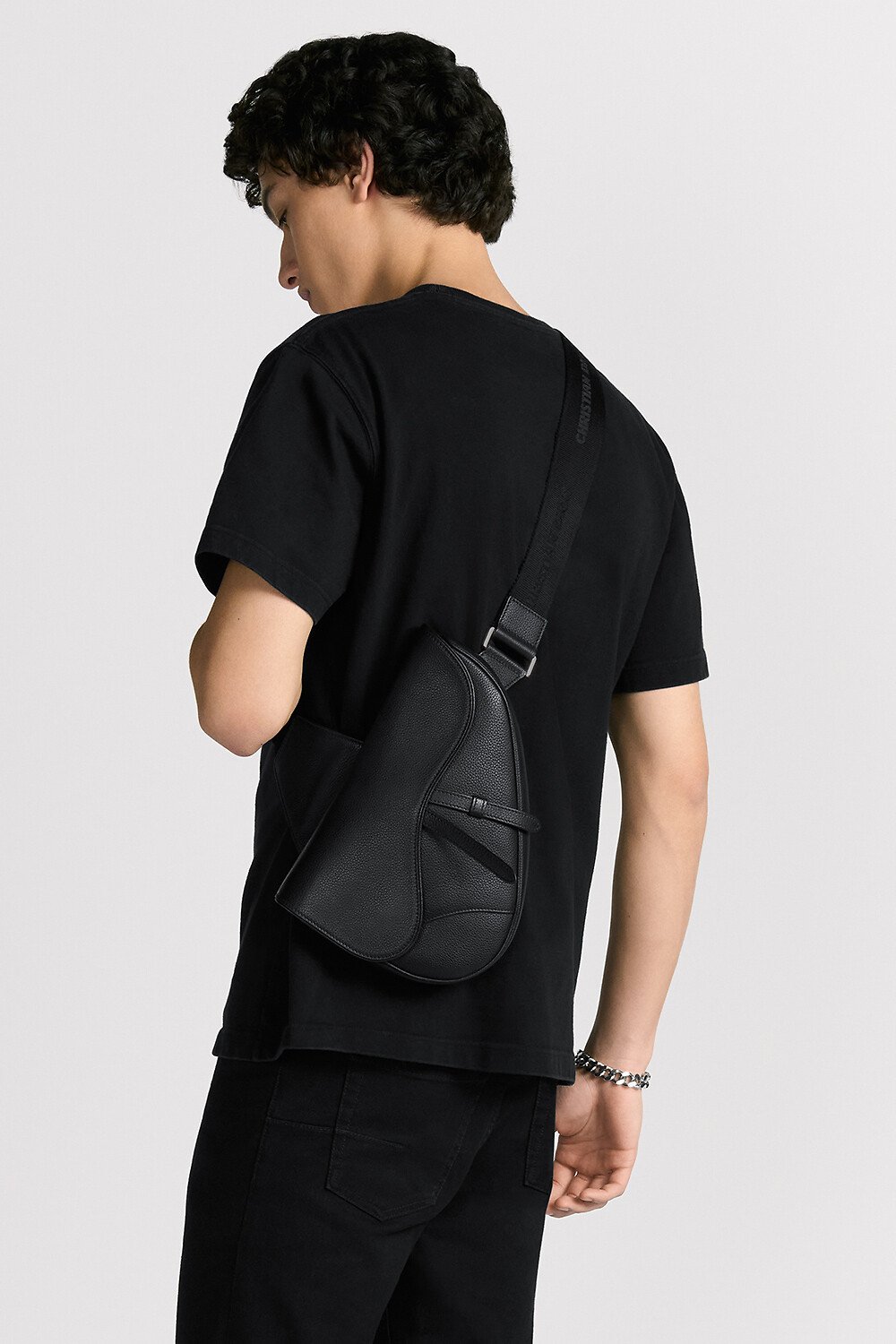 Saddle Bag Black Grained Calfskin