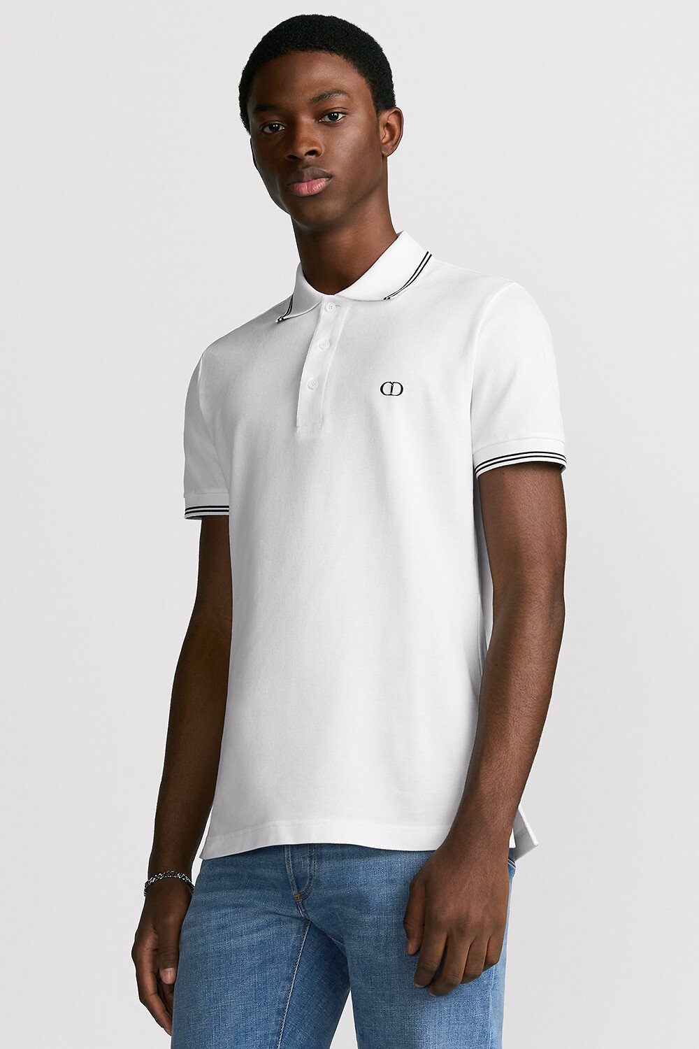 CD Icon Polo Shirt White Cotton Piqué 